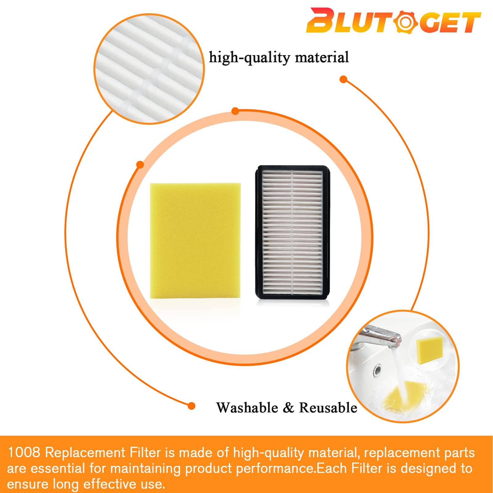 1008 Vacuum Filters 2 + 2 Pack   Compatible For Bissell 1008 Cleanview Upright 9595A 1819 1822 1825 1831 1330 1332  Compare To P