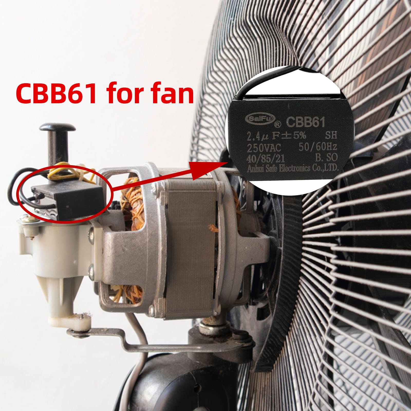 Akzytue Cbb61 Capacitor 2.4Uf 250V Ac Ceiling Fan 2 Wire 50/60Hz For Starting Electric Fan Generator Pump Motor (2 Pack )