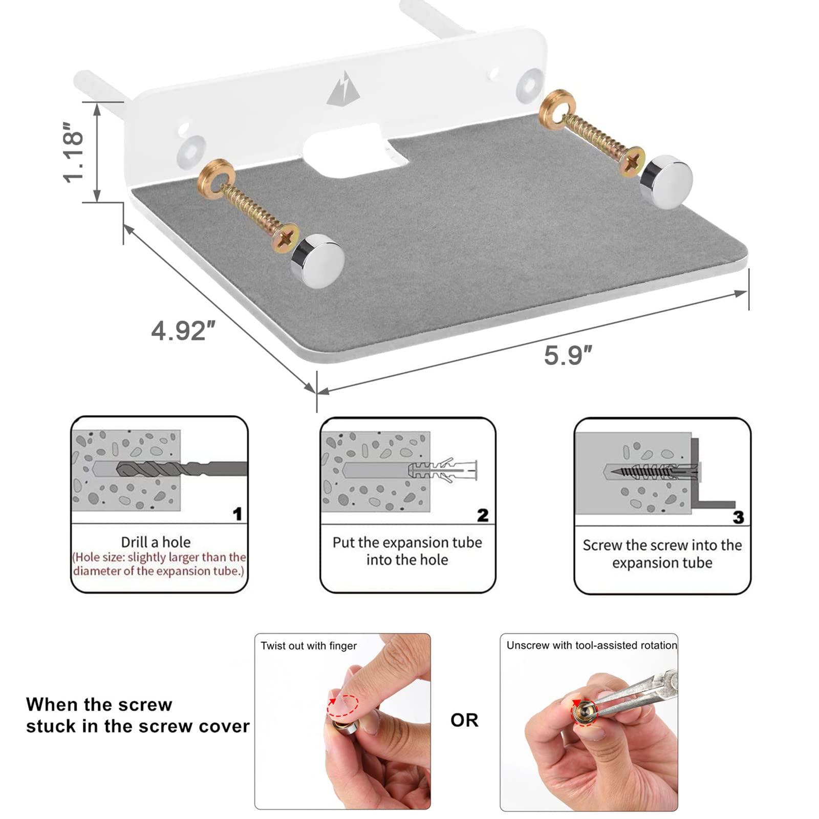 Txesign Wall Shelves Speaker Shelf 2 Pack, Small Wall Shelves Speaker Mount For Bluetooth Speaker, Webcam, Cell Phones, Toy Disp
