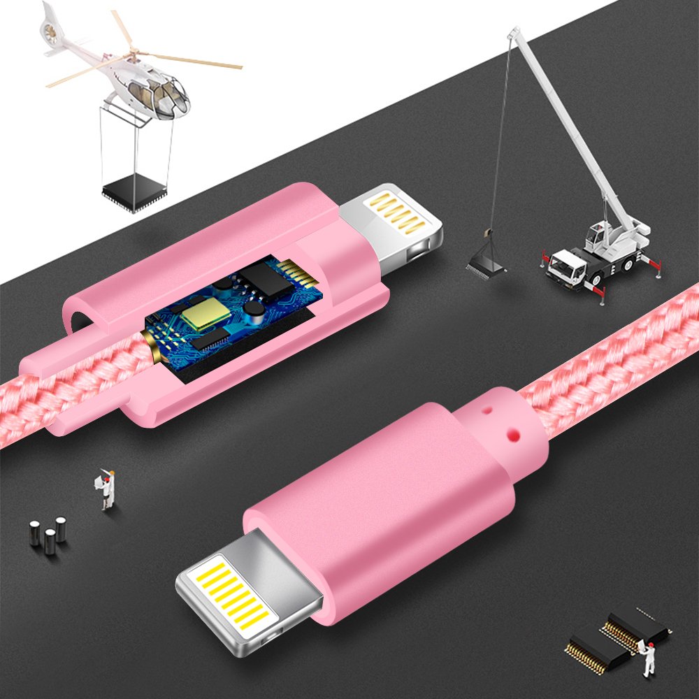 Idison [Mfi Certified] 5Pack(3/3/6/6/10Ft) Iphone Charger Usb Lightning Cable Nylon Braided Fast Charging Cord Compatible Iphone14/Ipad/Ipod/All Iphones