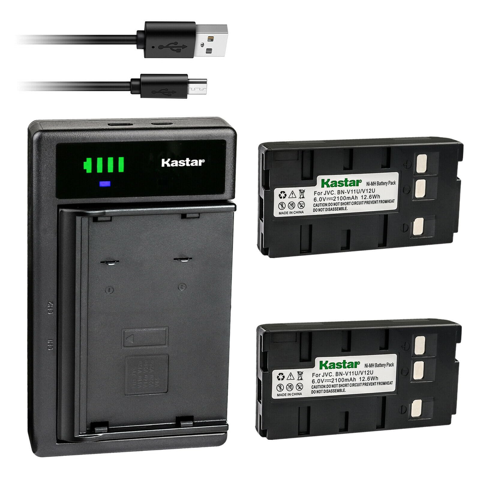 Kastar 2-Pack Battery and Smart USB Charger Replacement for Panasonic BP-12 BP-15 BP-17 BP-18 HHR-V20A/1B HHR-V214A/K HHR-V40A/1