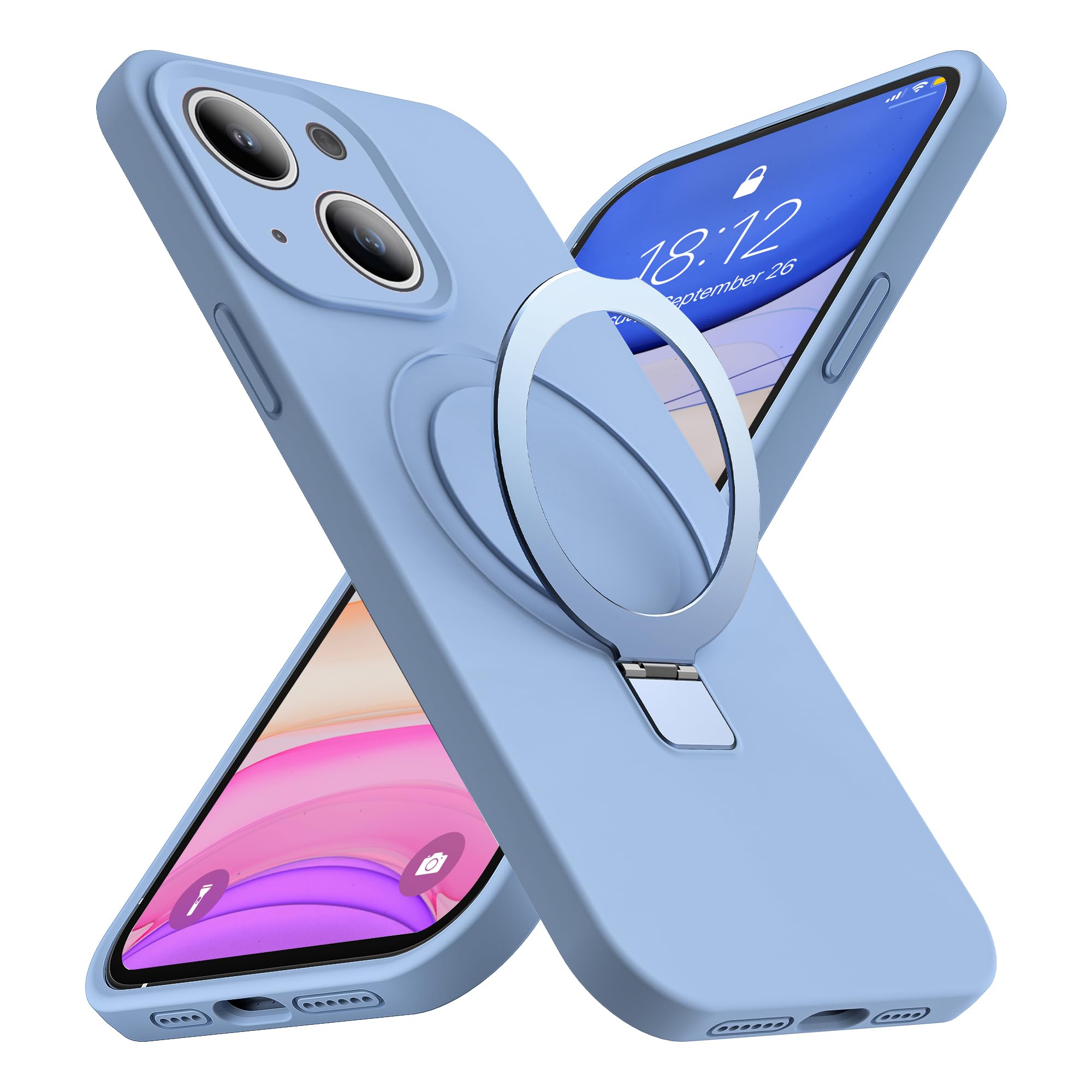 Skylmw Designed For Iphone 14 Plus Case With Magnetic Invisible Stand Compatible With Mag Safe Military Drop Tested Shockproof S