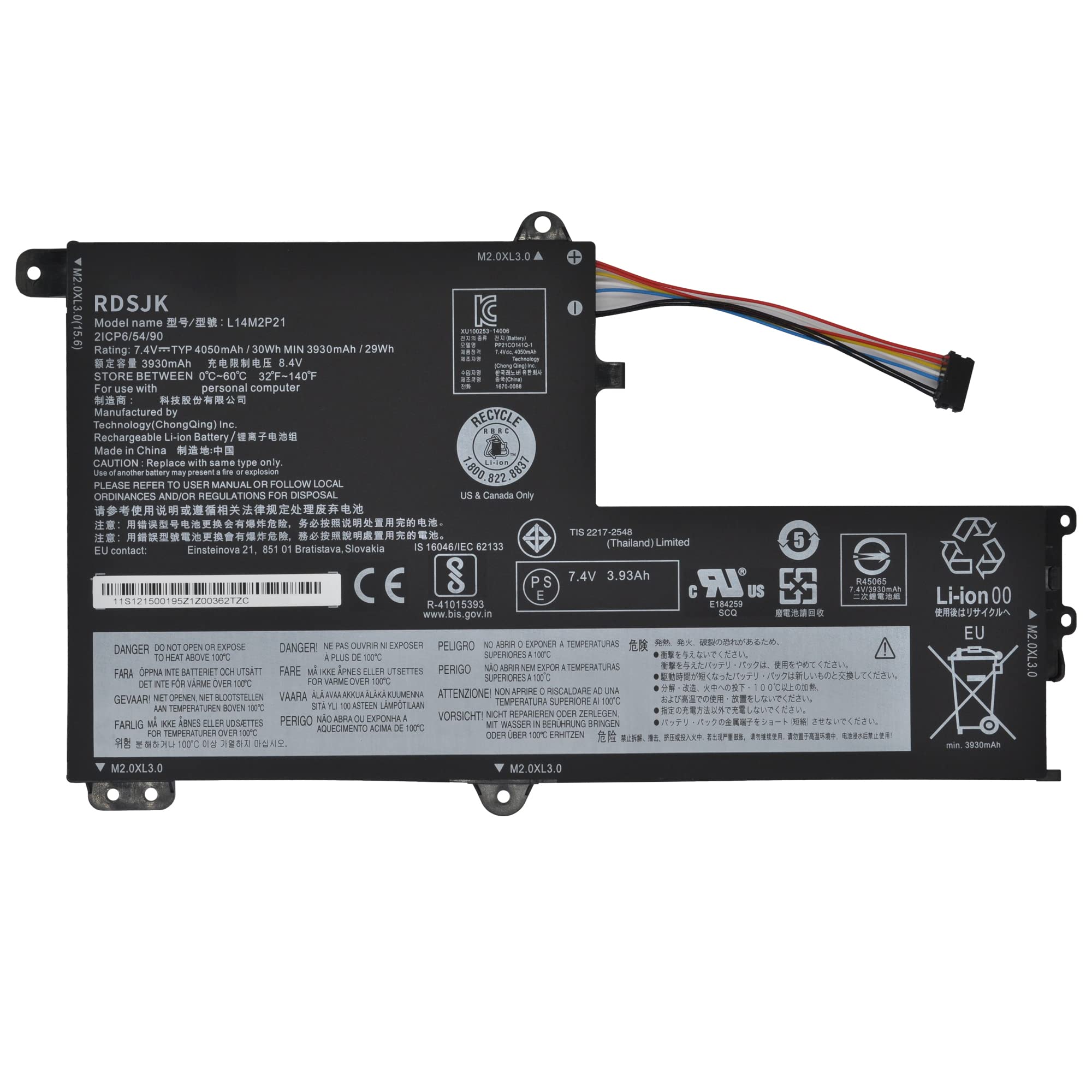 L14M2P21 L14L2P21 Laptop Battery For Lenovo Ideapad 330S 330S 14Ast 330S 14Ikb 330S 141Kb 330S 15Arr 330S 15Ast 330S 15Ikb Gtx10