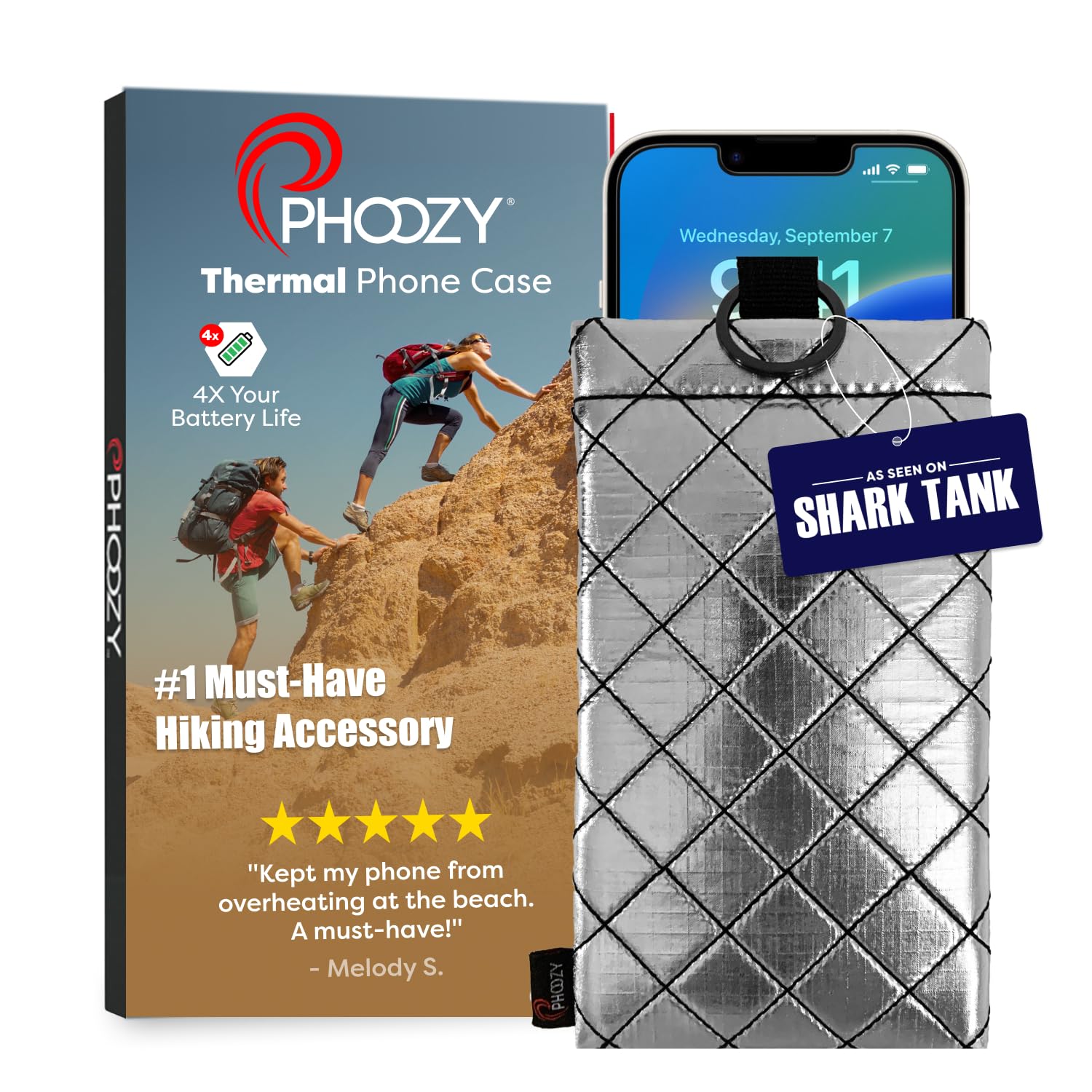 PHOOZY Thermal Phone Case - Apollo II Series : Cell Phone Pouch with AGION Lining Prevents Overheating, Extends Battery Life, Pr