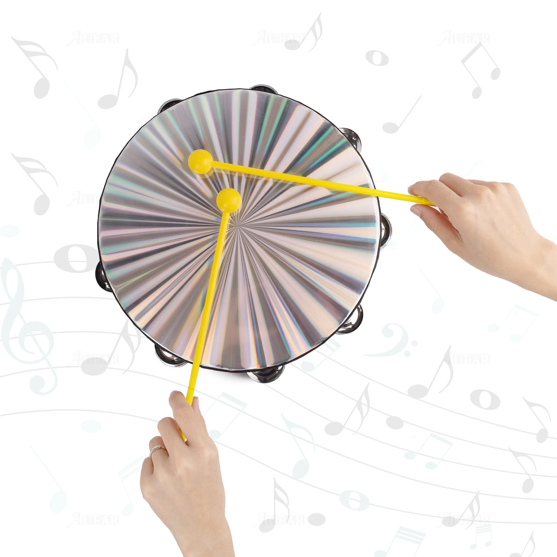 Auear, 10 Pack Plastic Bell Mallets Solid Drum Percussion Sticks For Drum Chime Xylophone 12Inch Yellow