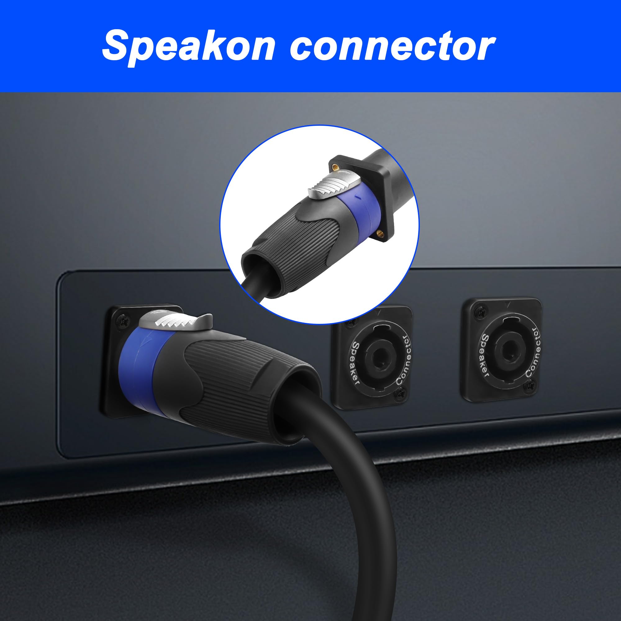 Xmsjsiy Speakon Panel Mount Socket Female To Speakon Male Connector Speaker Cable Audio Extension Wire Cord With Jack Twist Lock