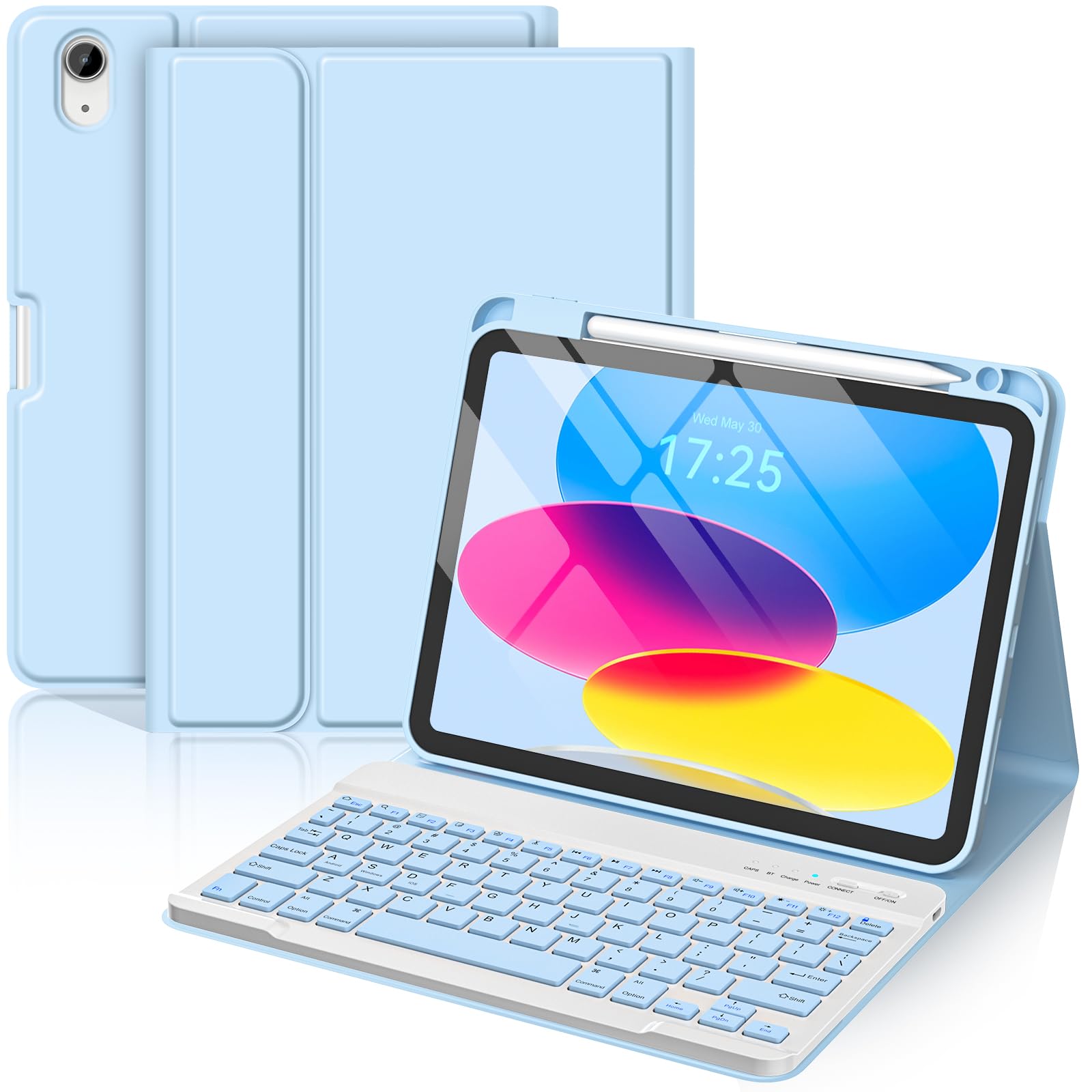CC Store for ipad A16 11th 10th Generation Case with Keyboard, Folio Cover