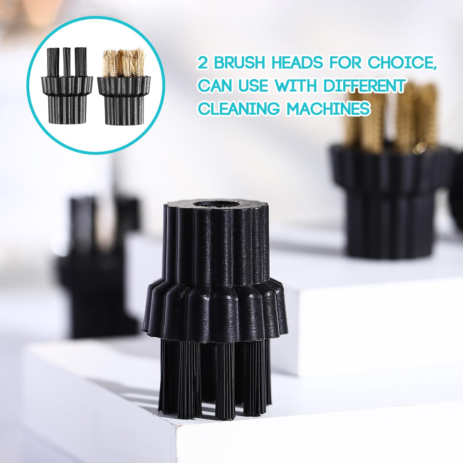 Happyyami 10Pcs Steam Mop Brush Head Brass Brush Head Replacement Parts Accessories Mop Parts Mop Accessories (M8 Hairbrush+ M8