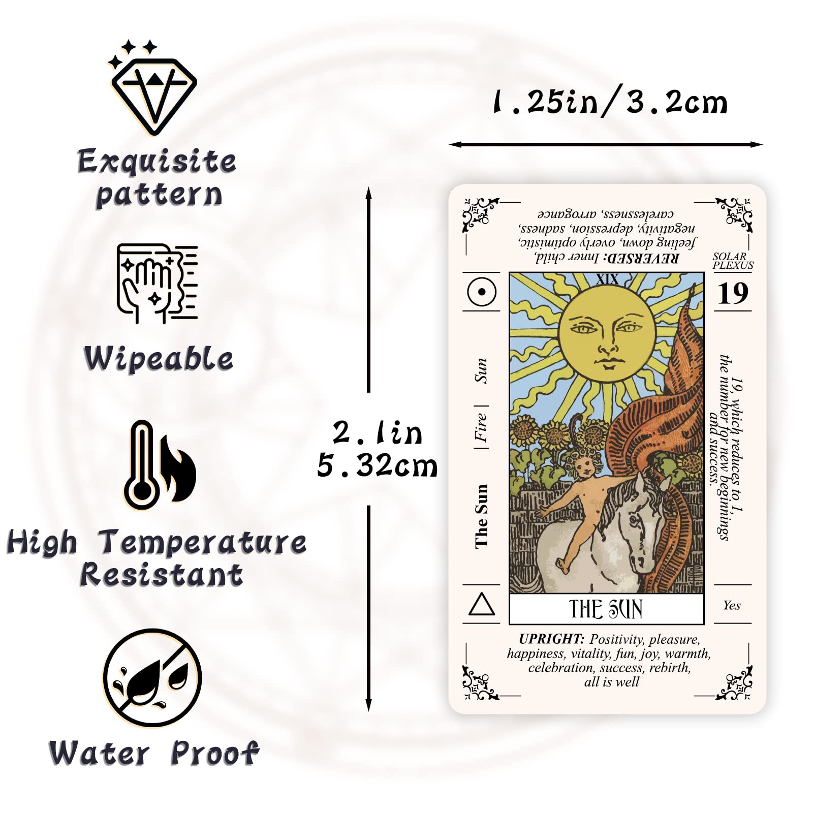 Mini Tarot Stickers 176 Pcs, Diy 2 Sets Tarot Cards Stickers For Beginners With Meanings On Them,Vinyl Waterproof Stickers For Laptop Hydro Flask Water Bottle Computer Skateboard Luggage