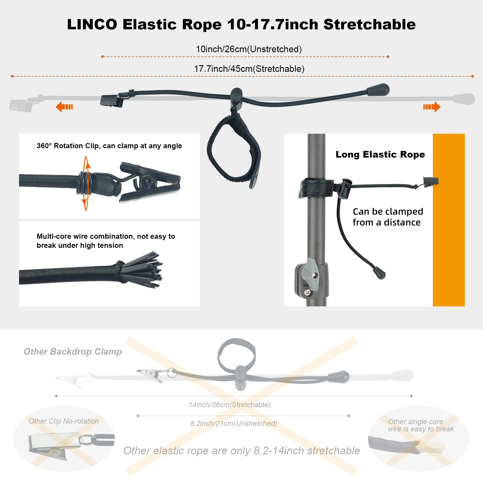 Linco Lincostore Backdrop Clamp Adjustable Heavy Duty Black Clamps 12 Pack For Photo Studio Backdrop Muslin, Camera Flash Bracke