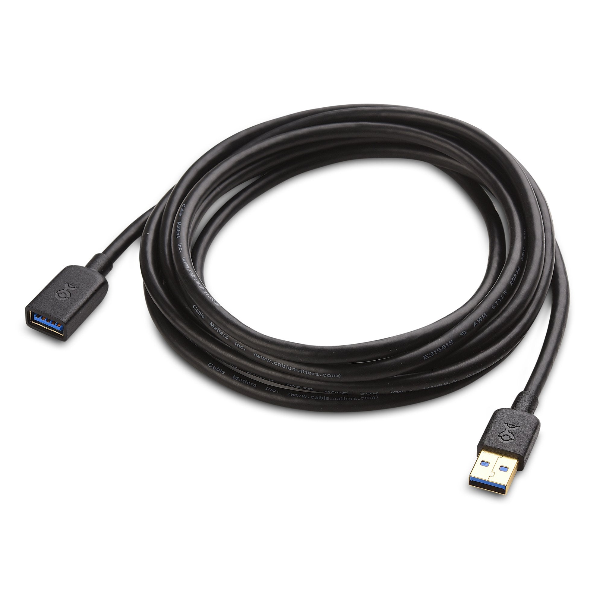 Cable Matters 5Gbps Long USB Extension Cable   10ft, USB 3.0 Extension Cable, Male to Female USB3.0 Extender, Compatible with Webcam, VR Headset, Printer, Hard Drive, Black
