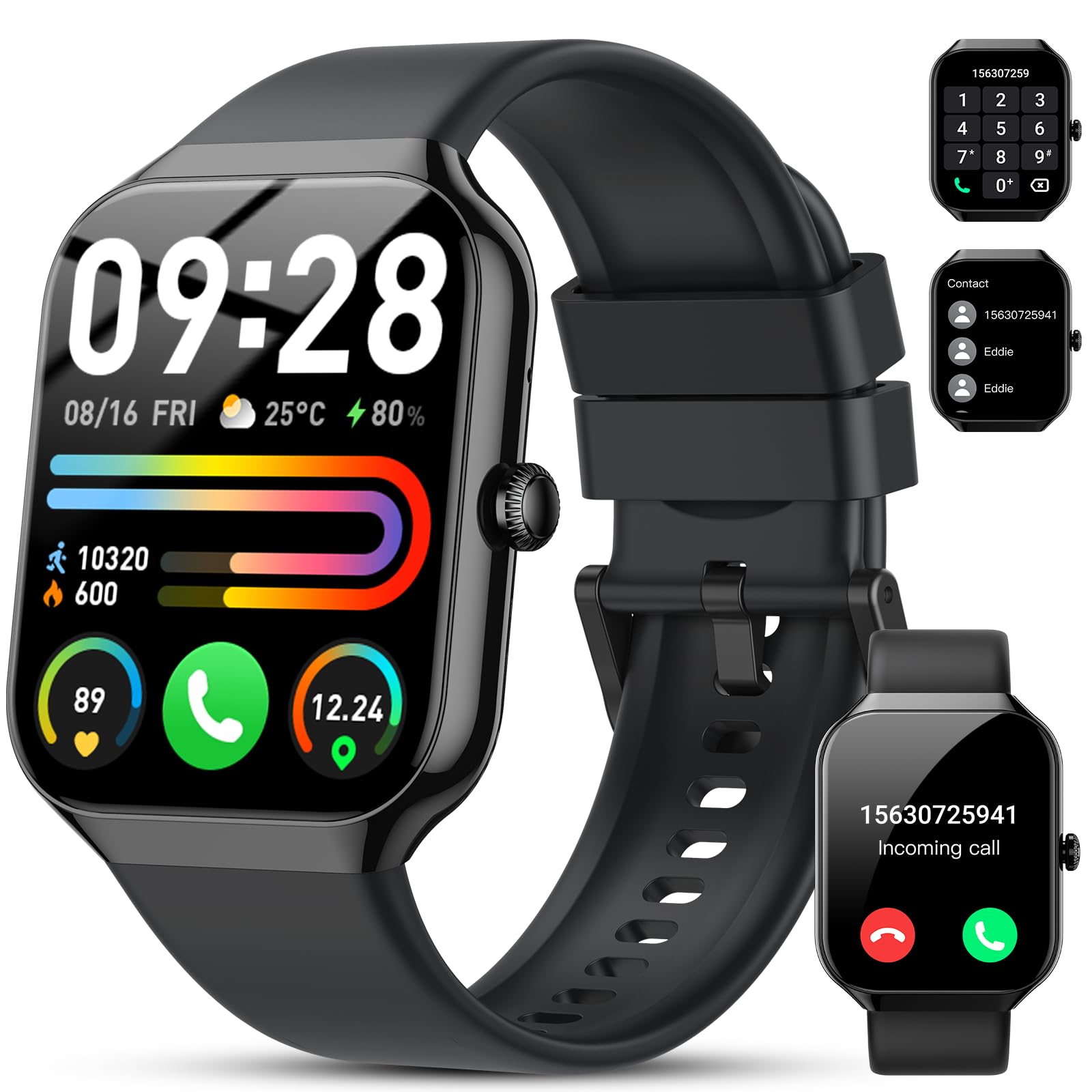 Smart Watch for Men Women(Answer/Make Call), 1.96 HD Smartwatch, 2025 New Fitness Watch with 112+ Sport Modes, Heart Rate, Sleep