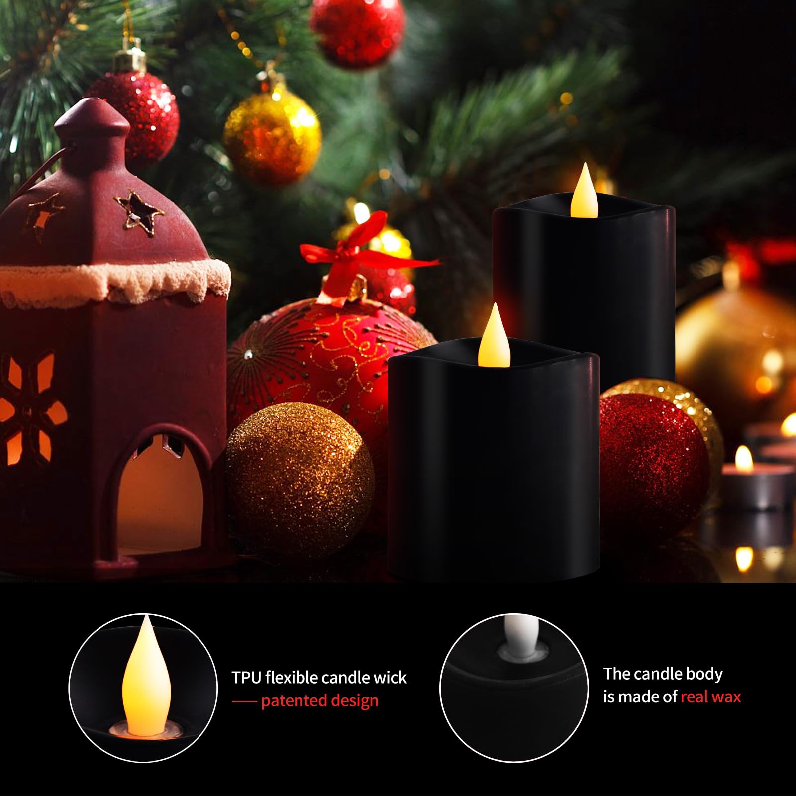 Asldoiweh 3X3 Flickering Flameless Candles Set Of 2, 2Aa Battery Life 600 Hours Battery Candles Flickering With Timer, 3 Inch Fl
