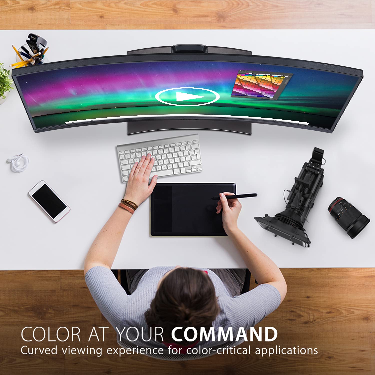 Viewsonic Vp3881A 38-Inch Ips Wqhd+ Curved 21:9 Monitor With 100% Srgb Rec 709, Eye Care, Hdr10 Support, 90W Usb C, Hdmi, Usb, D