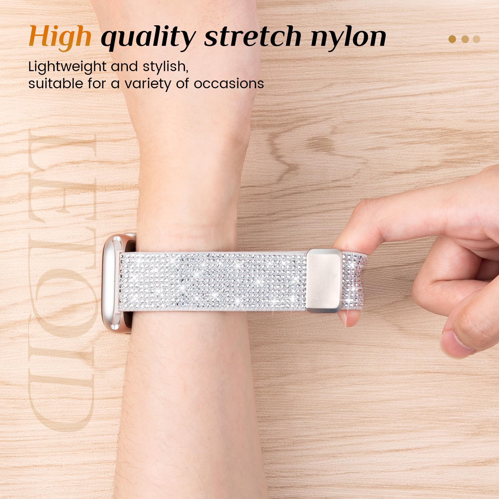 Letoid Stretchy Band Design For Apple Watch 38Mm 40Mm 41Mm 42Mm 44Mm 45Mm 49Mm, Magnetic Elastic Nylon Strap Women Replacement S