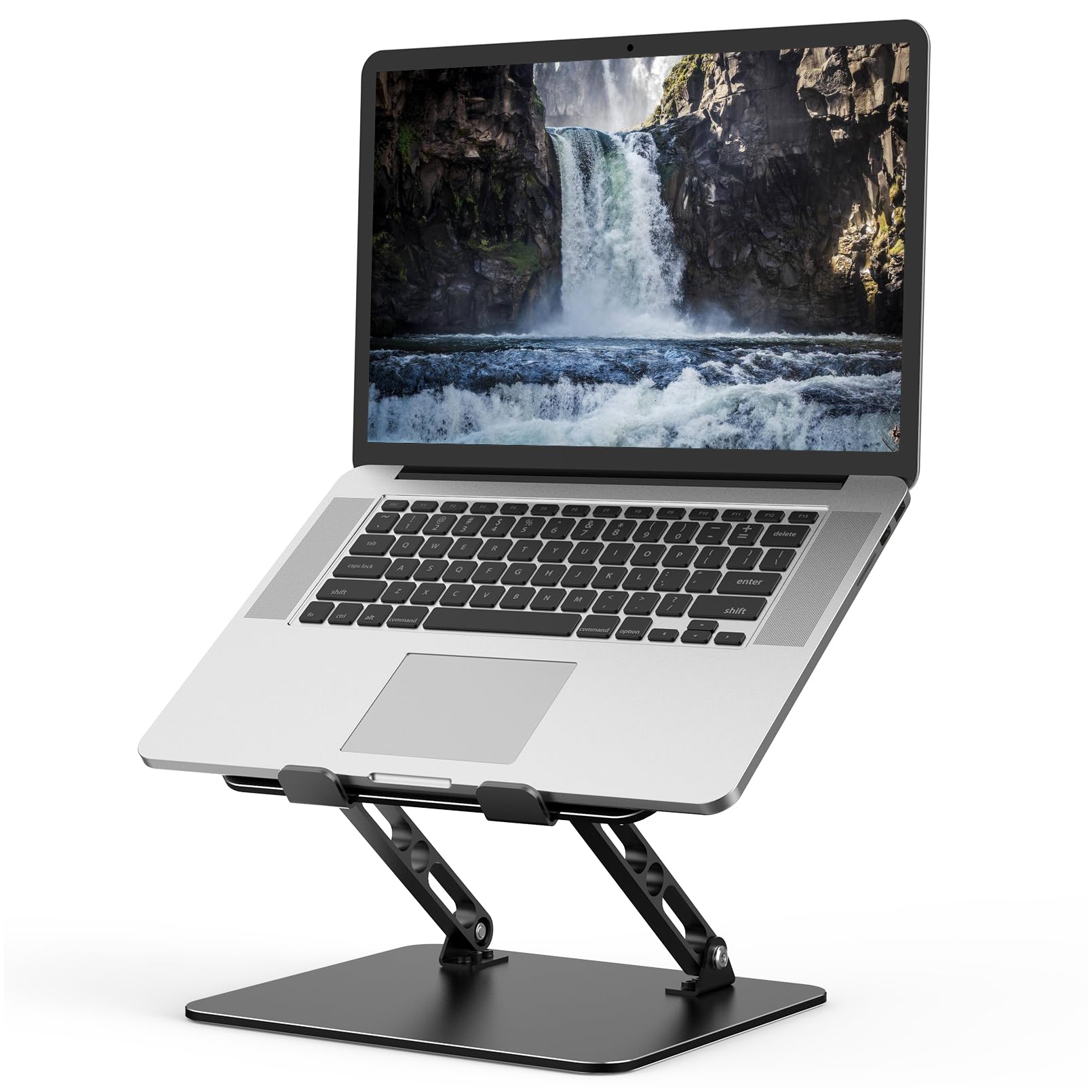 Gogoonike Adjustable Laptop Stand For Desk, Metal Foldable Laptop Riser, Portable Laptop Holder Mount, Ventilated Cooling Comput