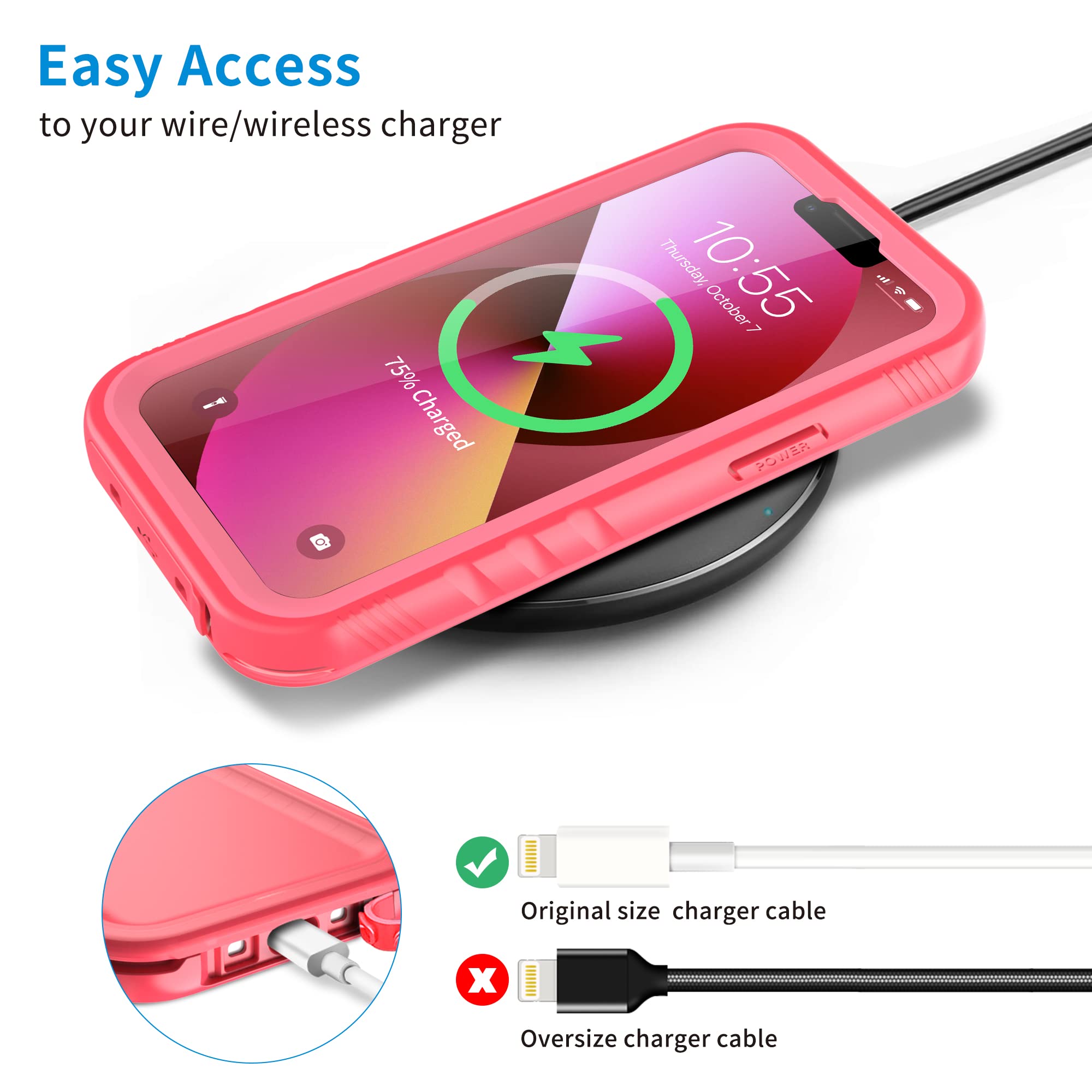 Sportlink Compatible With Iphone 13 Mini Waterproof Case   Full Body Shockproof Dustproof Phone Screen Protector Rugged Waterpro