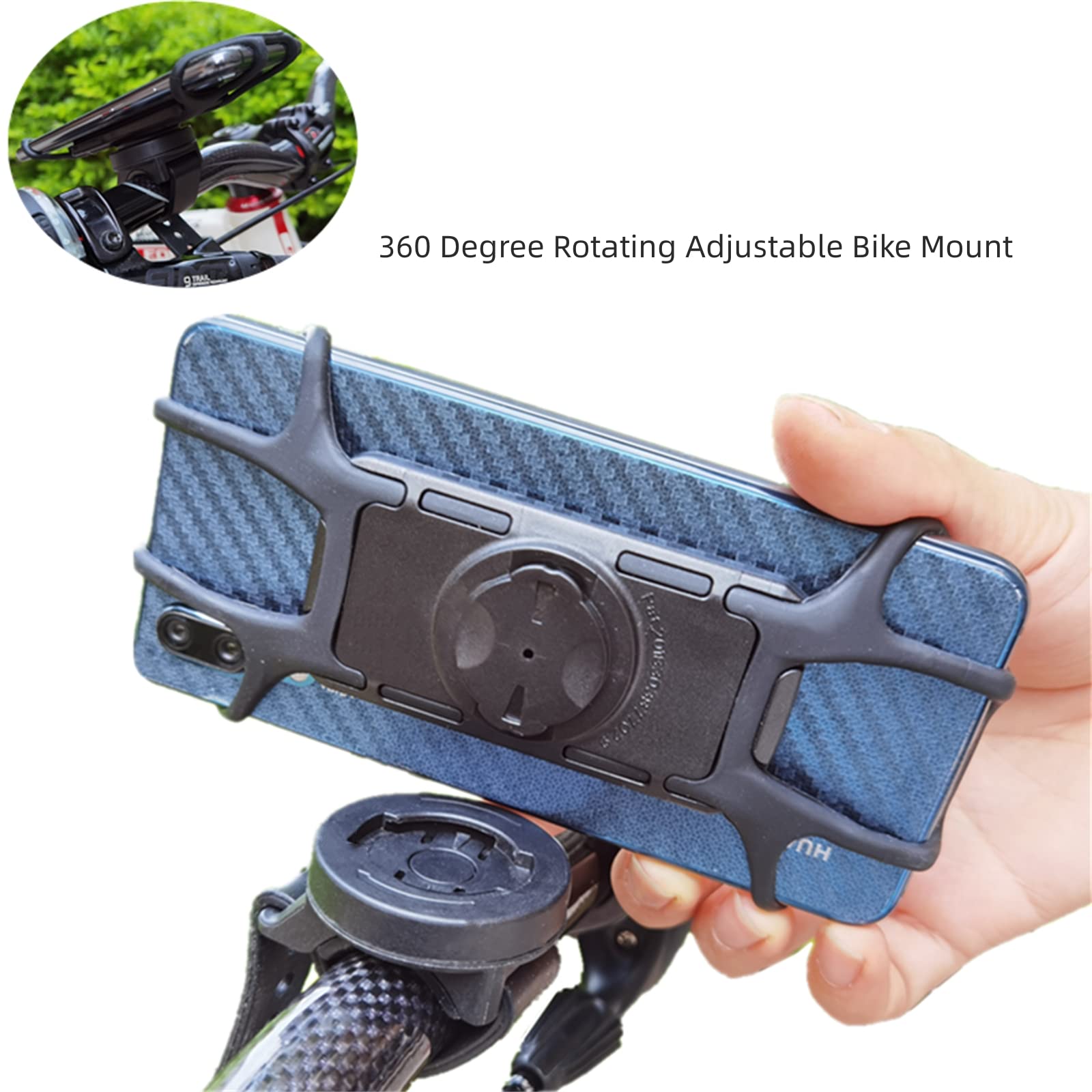 Nelbons Bike Phone Holder Compatible With Most Phones,Detachable Universal Cell Phone Holder For Bicycle Handlebar,Paired Compat