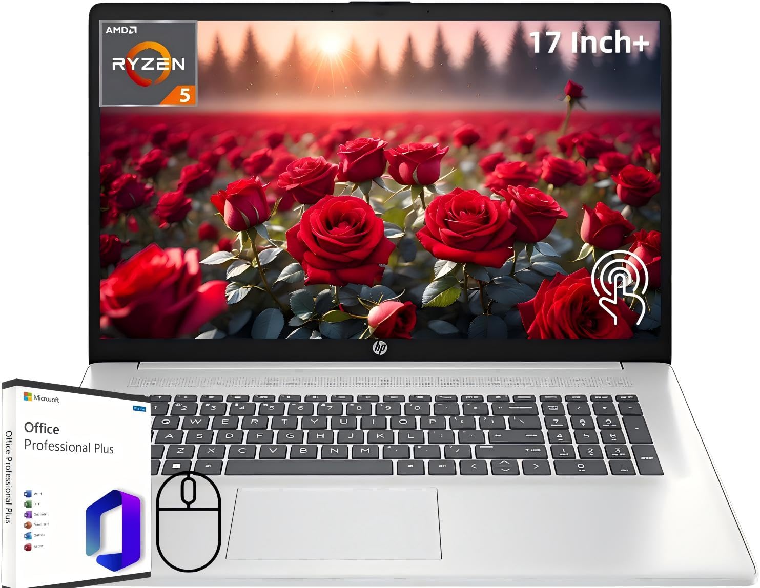 Hp 17 Touchscreen Laptop For Business, Lifetime Microsoft Office Pro, 17.3'' Hd+ Display, Amd Ryzen 5 7530U(Beats I7-1165G7), 32
