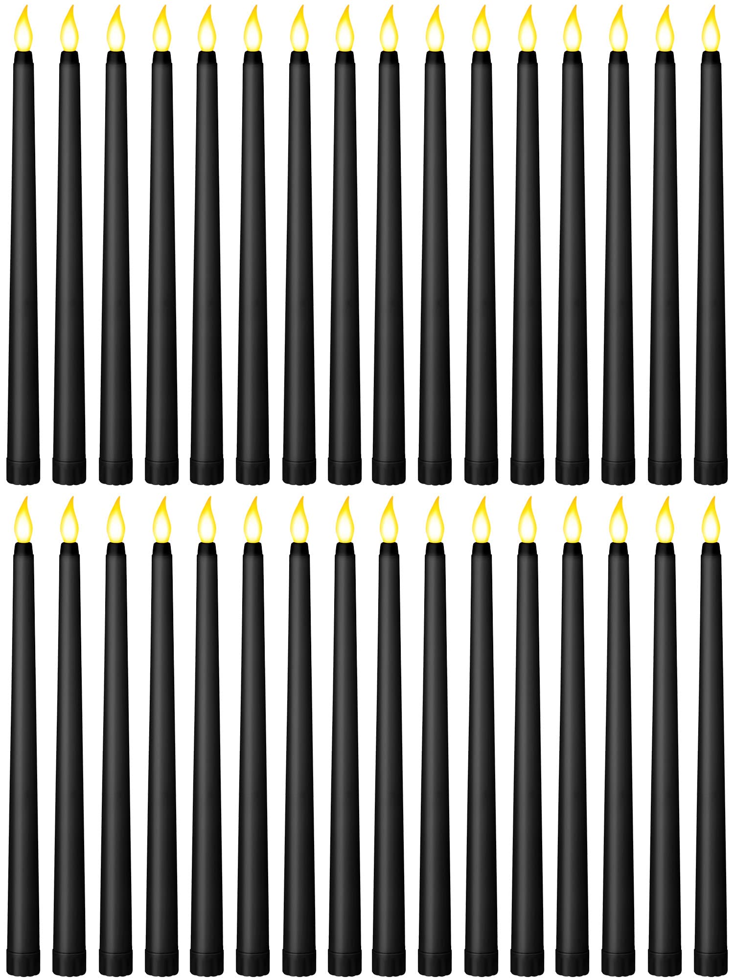 Treela 24 Pcs Flameless Taper Candles Bulk Led Taper Candles Sticks Battery Operated For Christmas Birthday Wedding Party Church