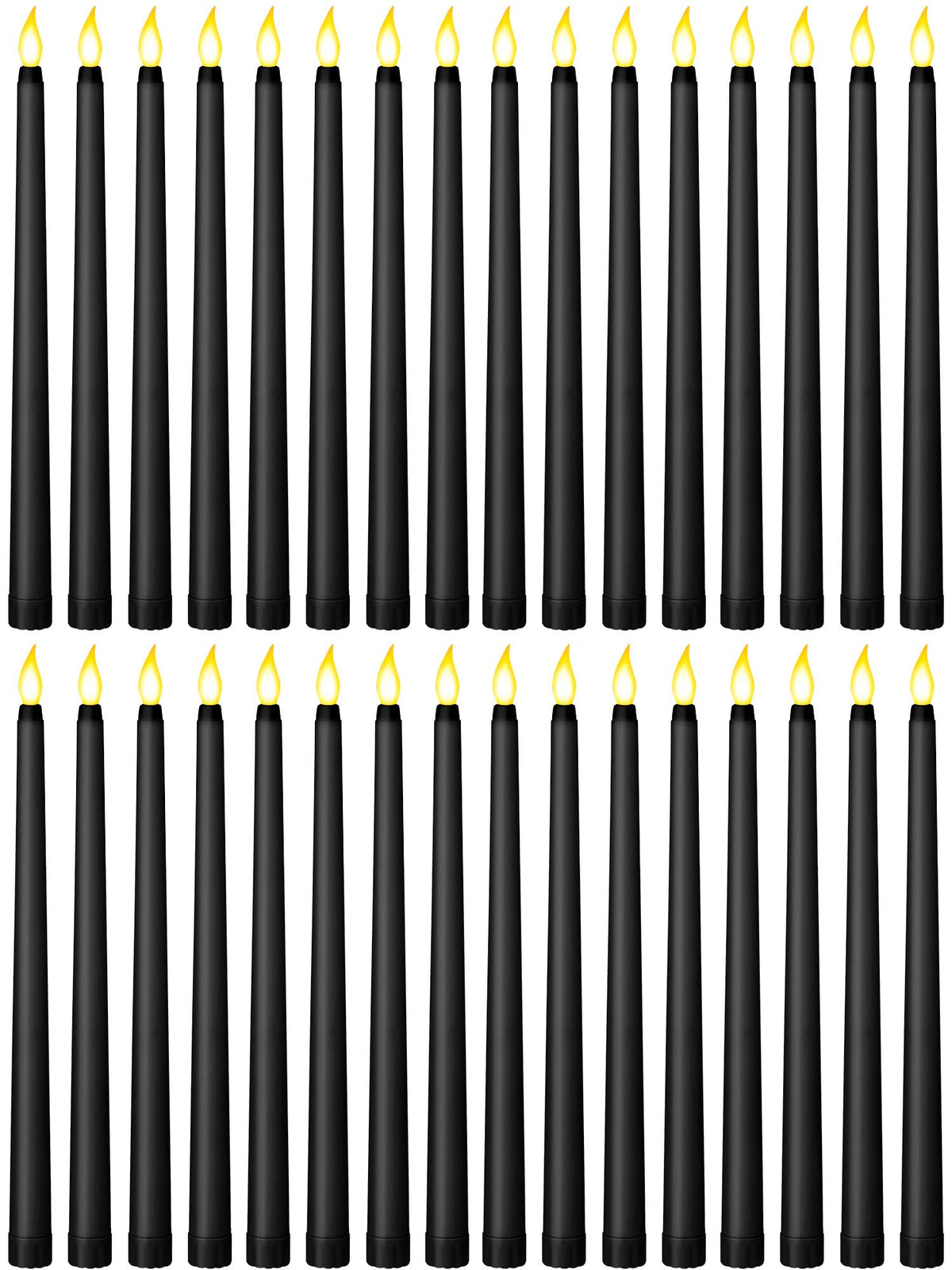 Treela 24 Pcs Flameless Taper Candles Bulk Led Taper Candles Sticks Battery Operated For Christmas Birthday Wedding Party Church