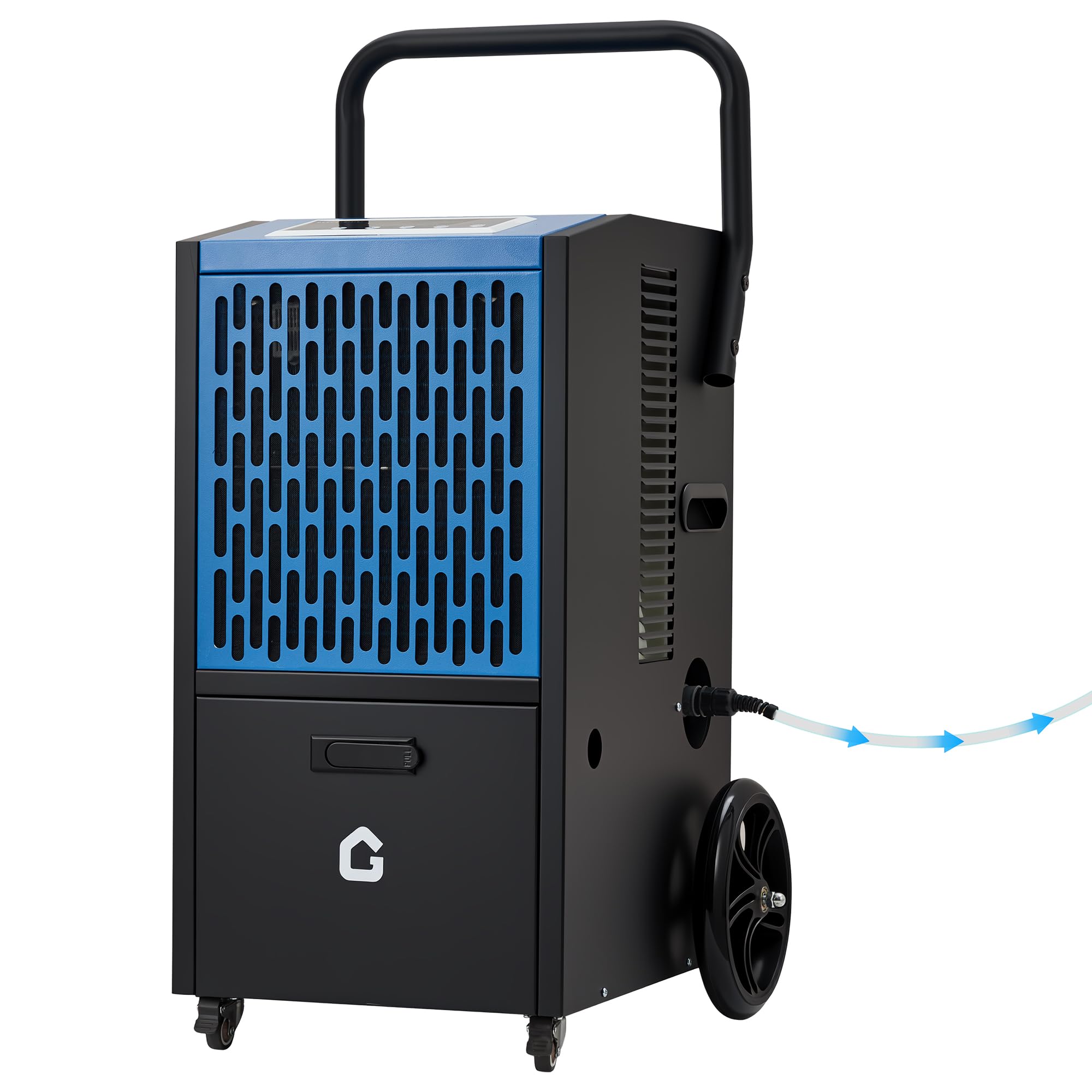 105 pt Commercial Dehumidifier for Basement, Large Dehumidifier with Drain Hose, Timer and 4 Wheels, Ideal for Flood Repair, Dry