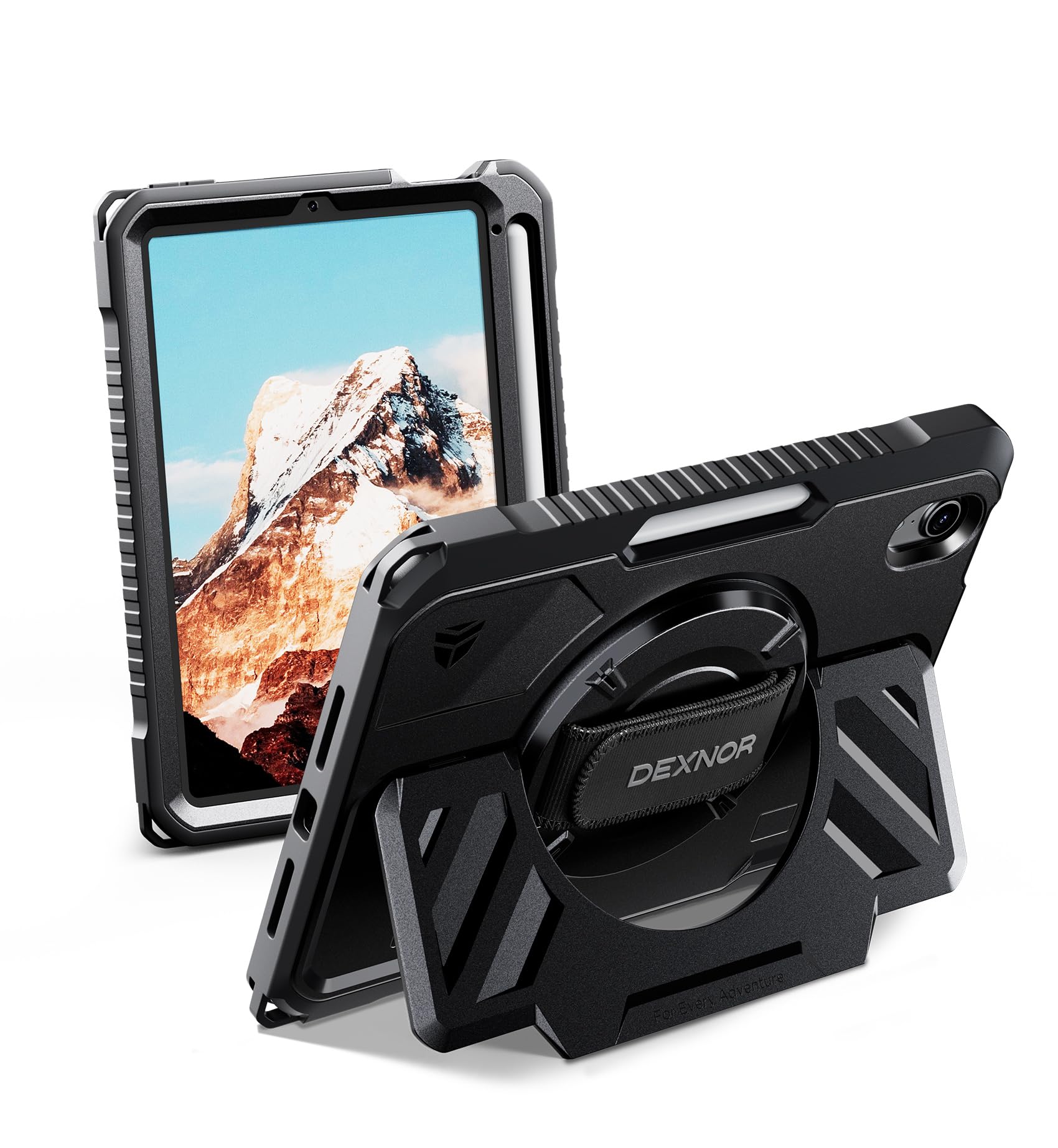 Dexnor Case for iPad mini 7 (A17 Pro) 2024/mini 6 2021 8.3 inch, Rugged Protective Case with 360 Rotating Hand Strap & Large Sta