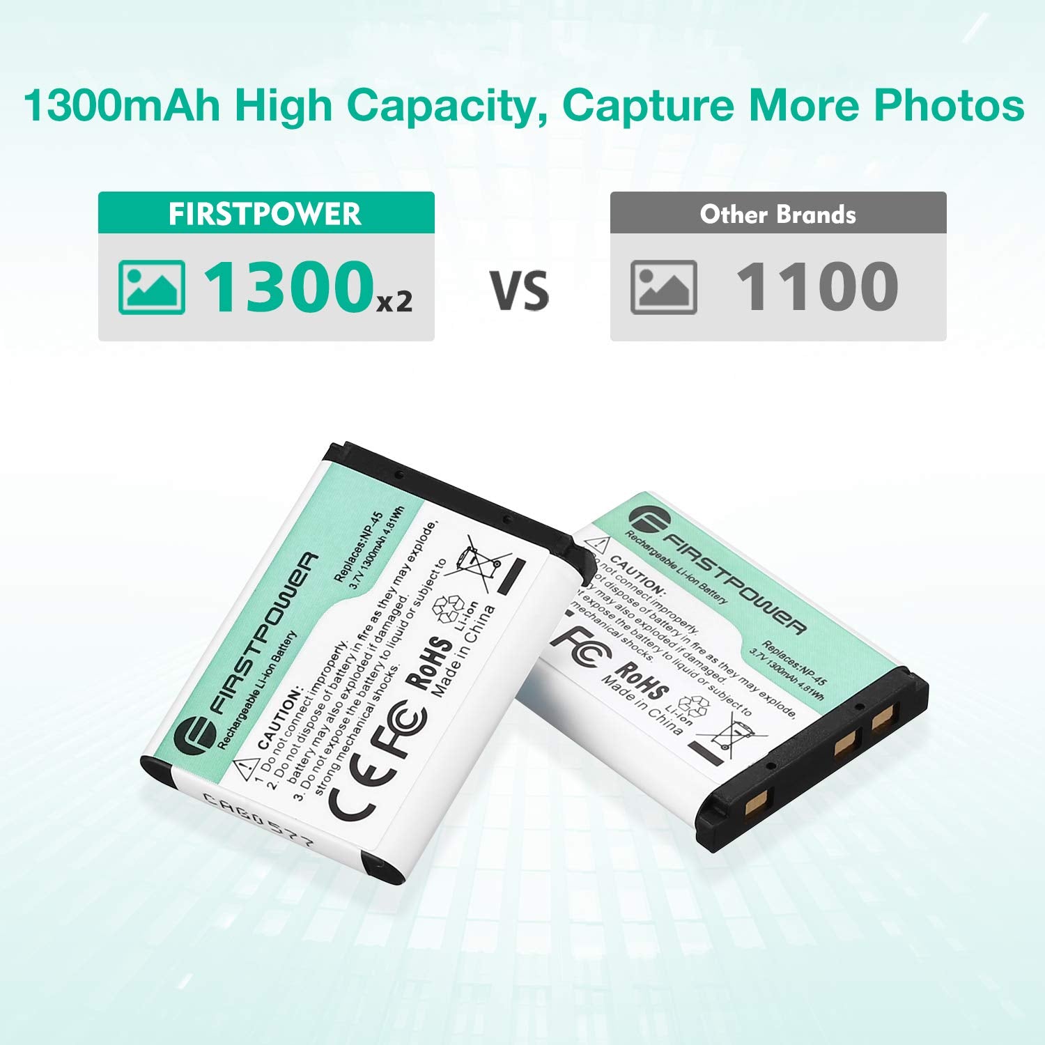 Firstpower Np 45/Np 45A/Np 45S Battery (X2) And Dual Charger For Fujifilm Instax Mini 90 Fuji Finepix Xp140 Xp130 Xp120 Xp90 Xp8