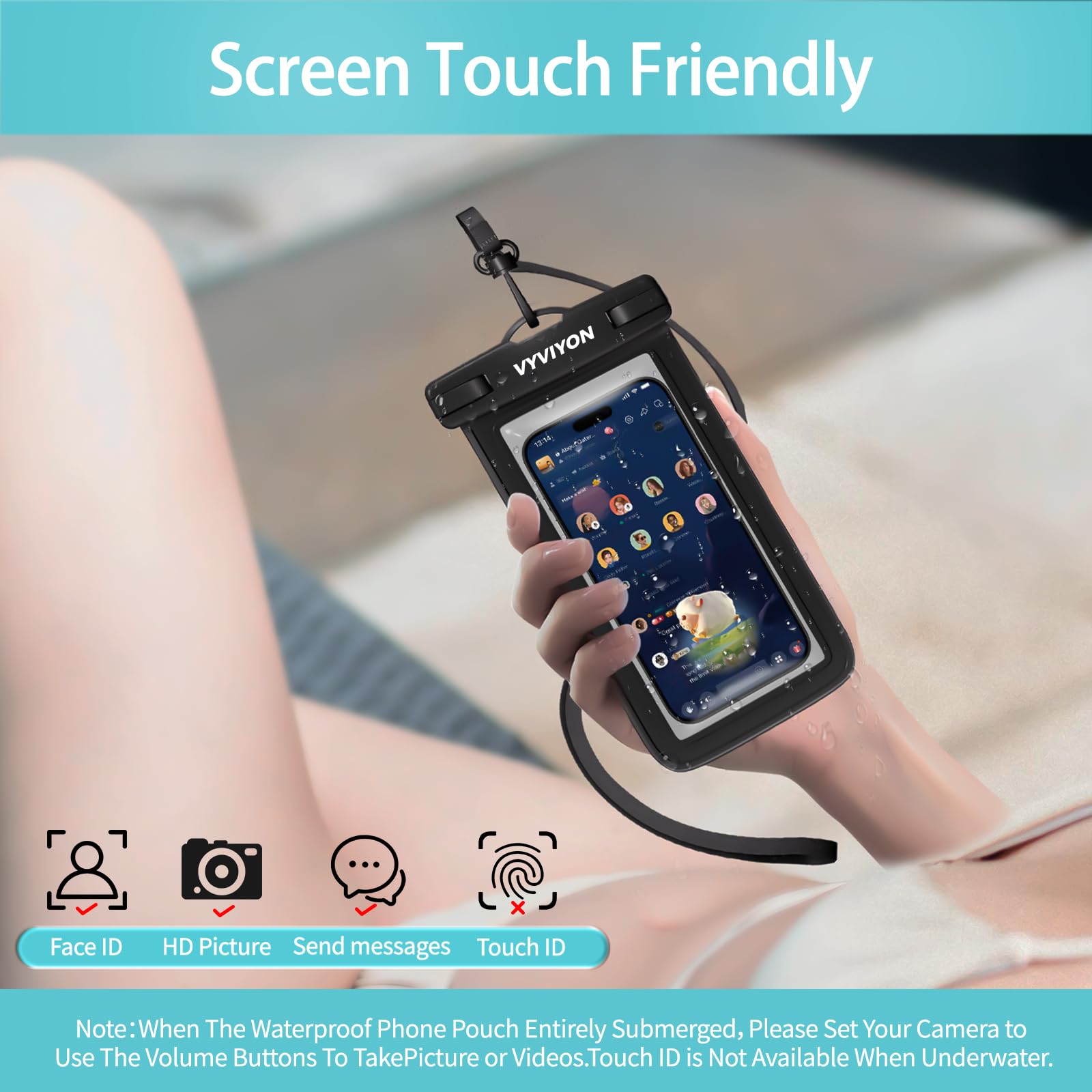 Vyviyon Waterproof Phone Pouch Case 2Pack, Ipx8 Cellphone Dry Bag For Iphone 16 15 14 13 12 11 Pro Max & Samsung S25 , Beach Cru