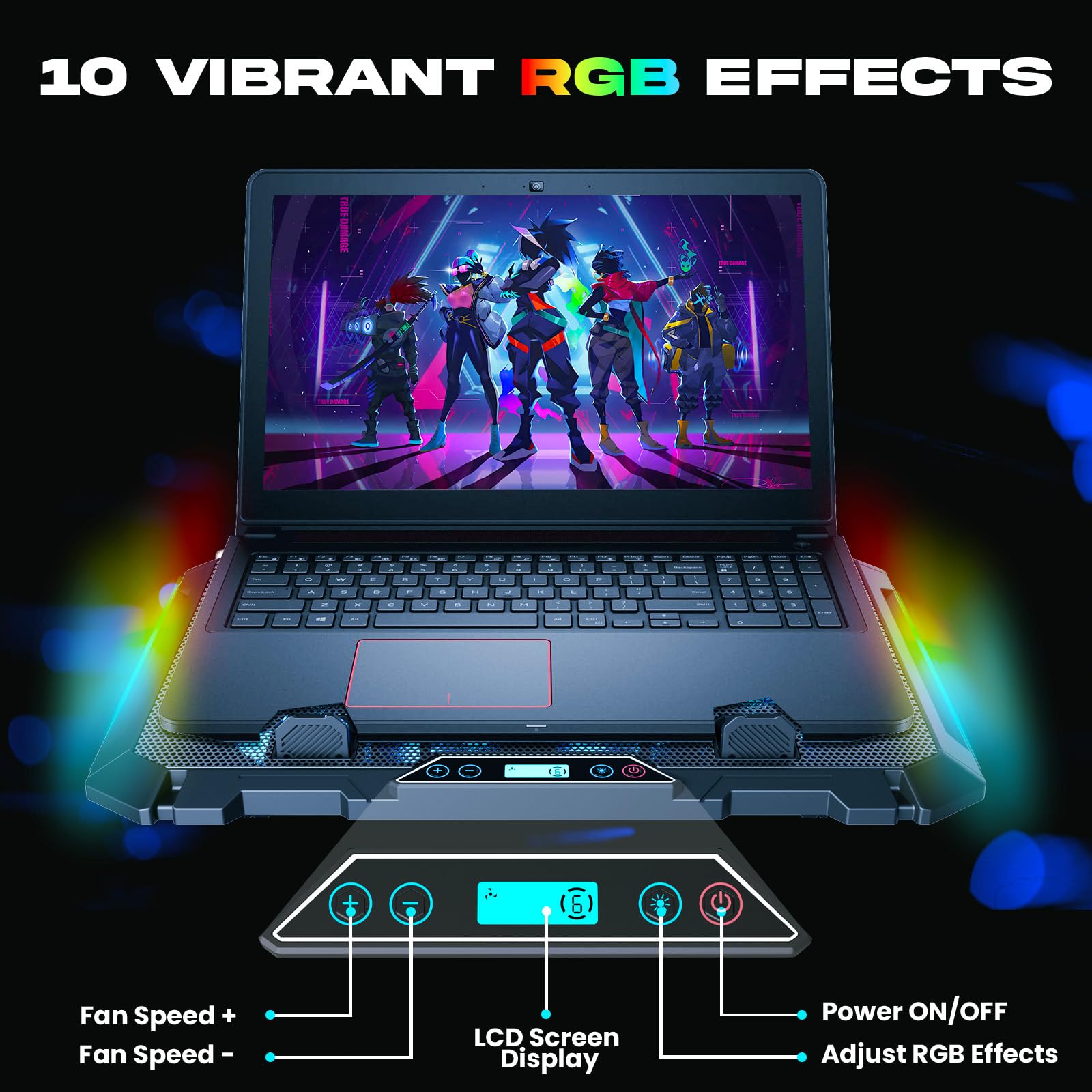 Klim V8 Gaming Laptop Cooling Pad With 8 Fans + New Version 2024 + Gaming Laptop Cooler + Stable Rgb Laptop Stand With Fan + Com