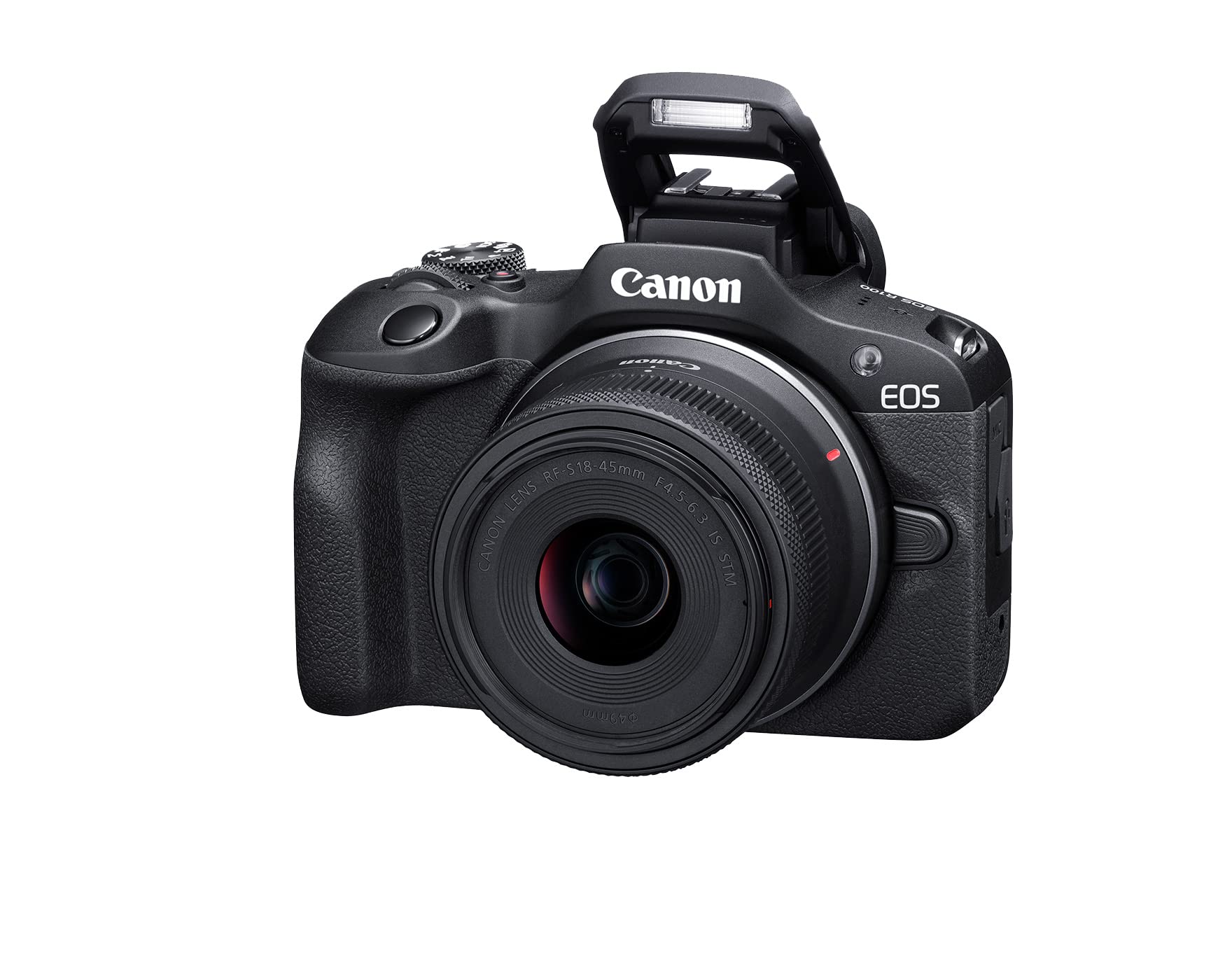 Canon EOS R100 Mirrorless Camera RF S18 45mm F4.5 6.3 is STM & RF S55 210mm F5 7.1 is STM Lens Kit, 24.1 Megapixel CMOS (APS C) Sensor, 4K Video, RF Mount, Black