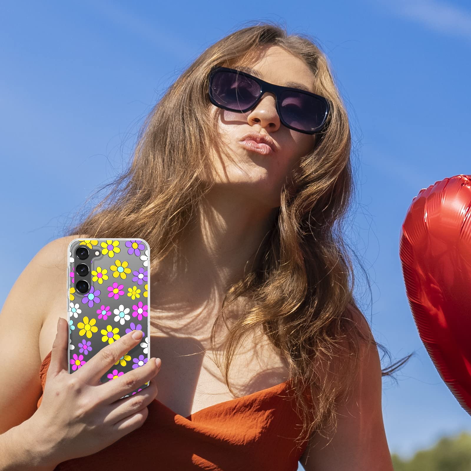 Mybat Pro Slim Cute Clear Case For Samsung Galaxy S23 Plus Case 6.6 Inch, Mood Series Crystal Stylish Military Grade Drop Shockp