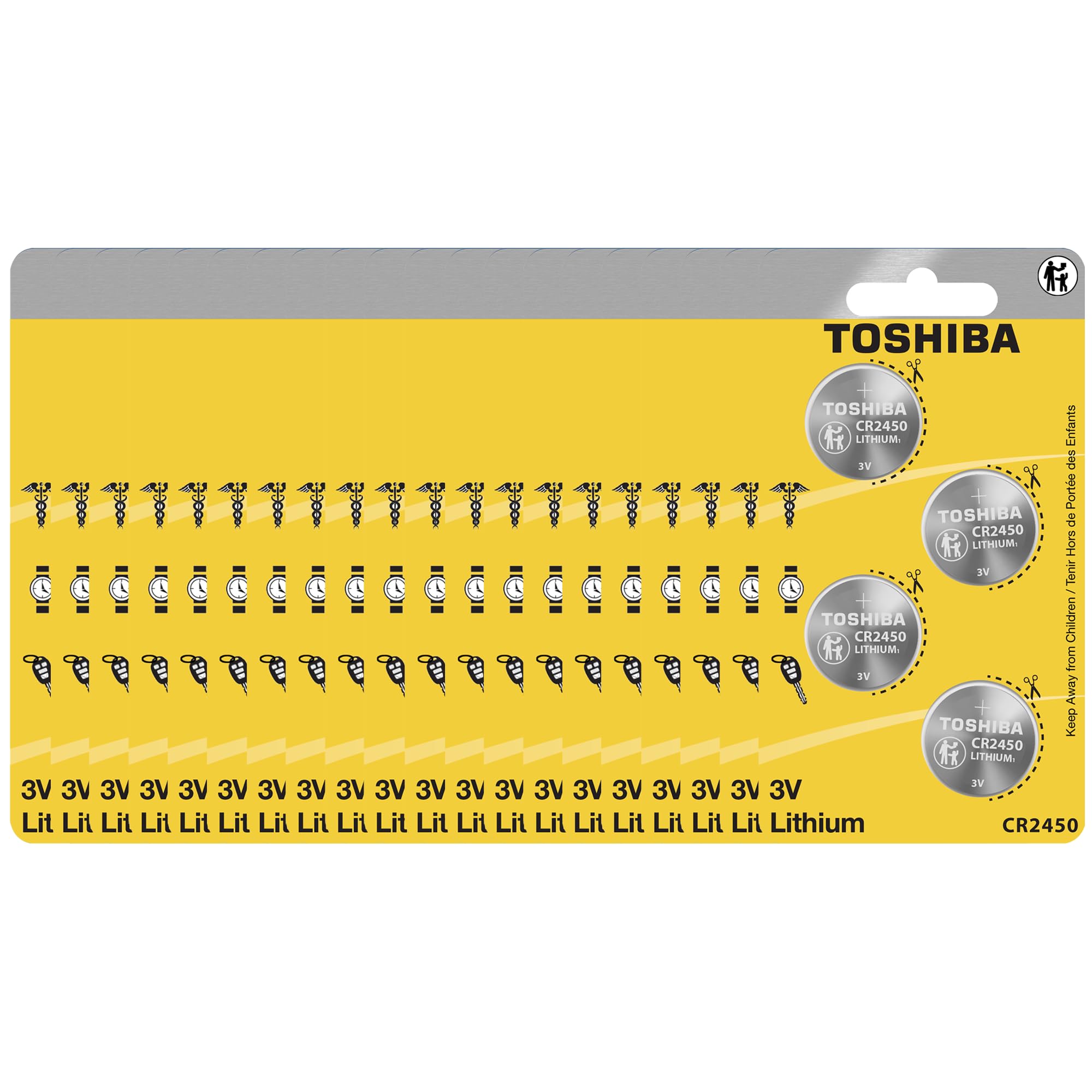 Toshiba Cr2450 3 Volt Lithium Coin Battery (80 Batteries)
