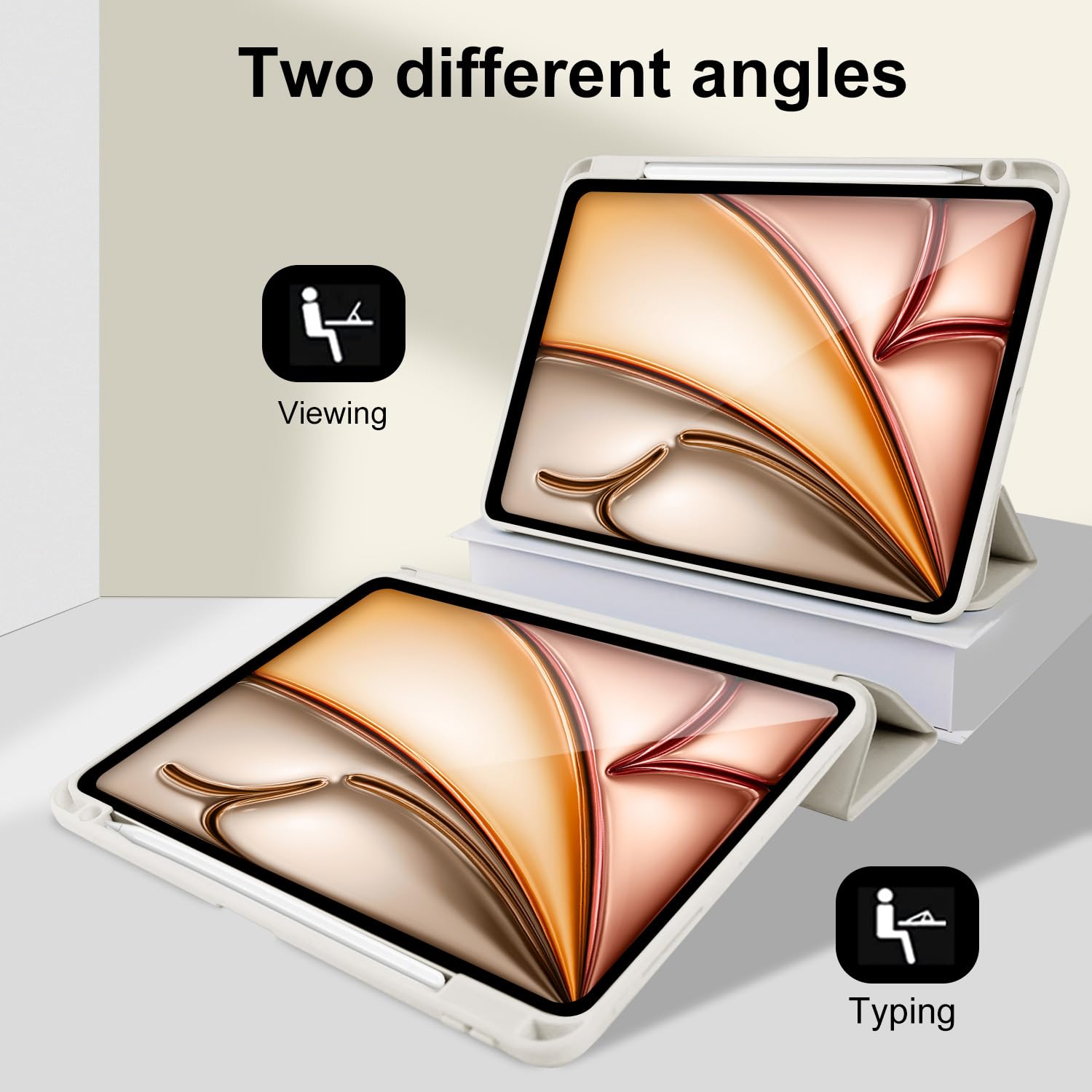 Mygroo For Ipad Air 11 Inch 2024,Ipad Air 5Th Generation Case 2022 With Pencil Holder, Air 4Th Gen Case,Slim Smart Cover With Cl