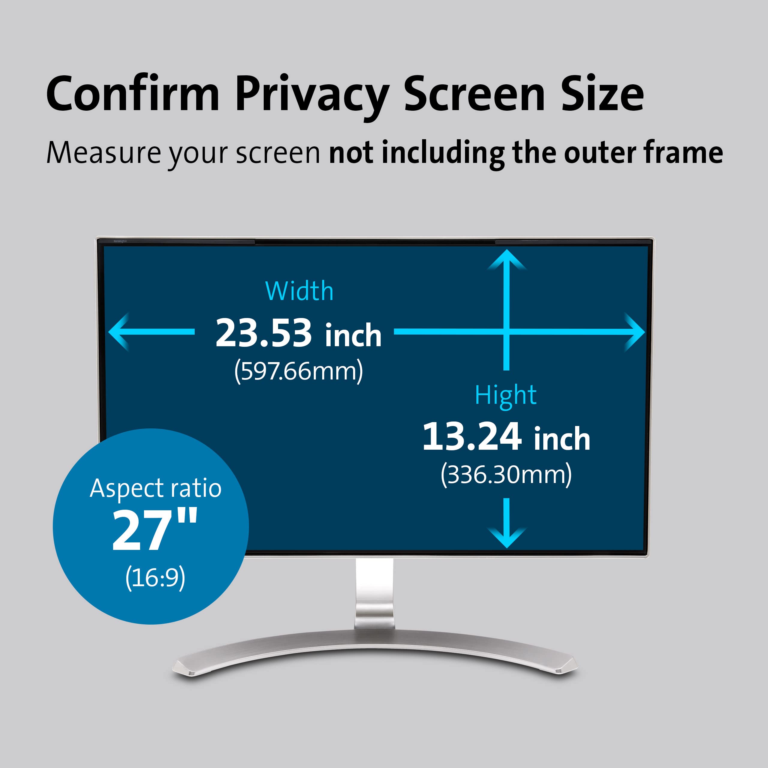 Kensington Fp270W9 Privacy Screen For 27'' Widescreen Monitors (16:9)