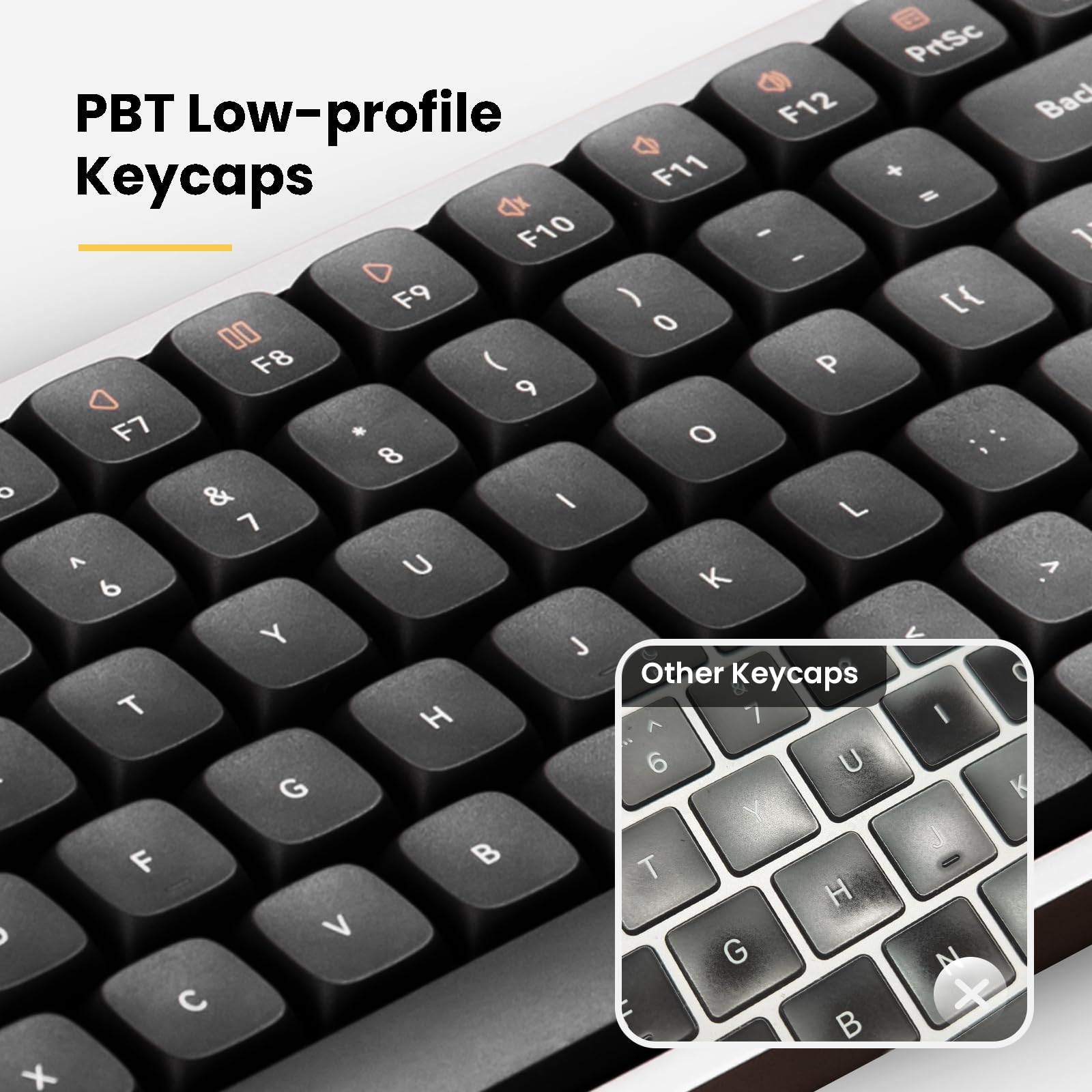 Lofree Flow Low Profile Mechanical Keyboard, 100 Keys Rechargeable Wireless Keyboards With Bluetooth And Wired Connection For Wi