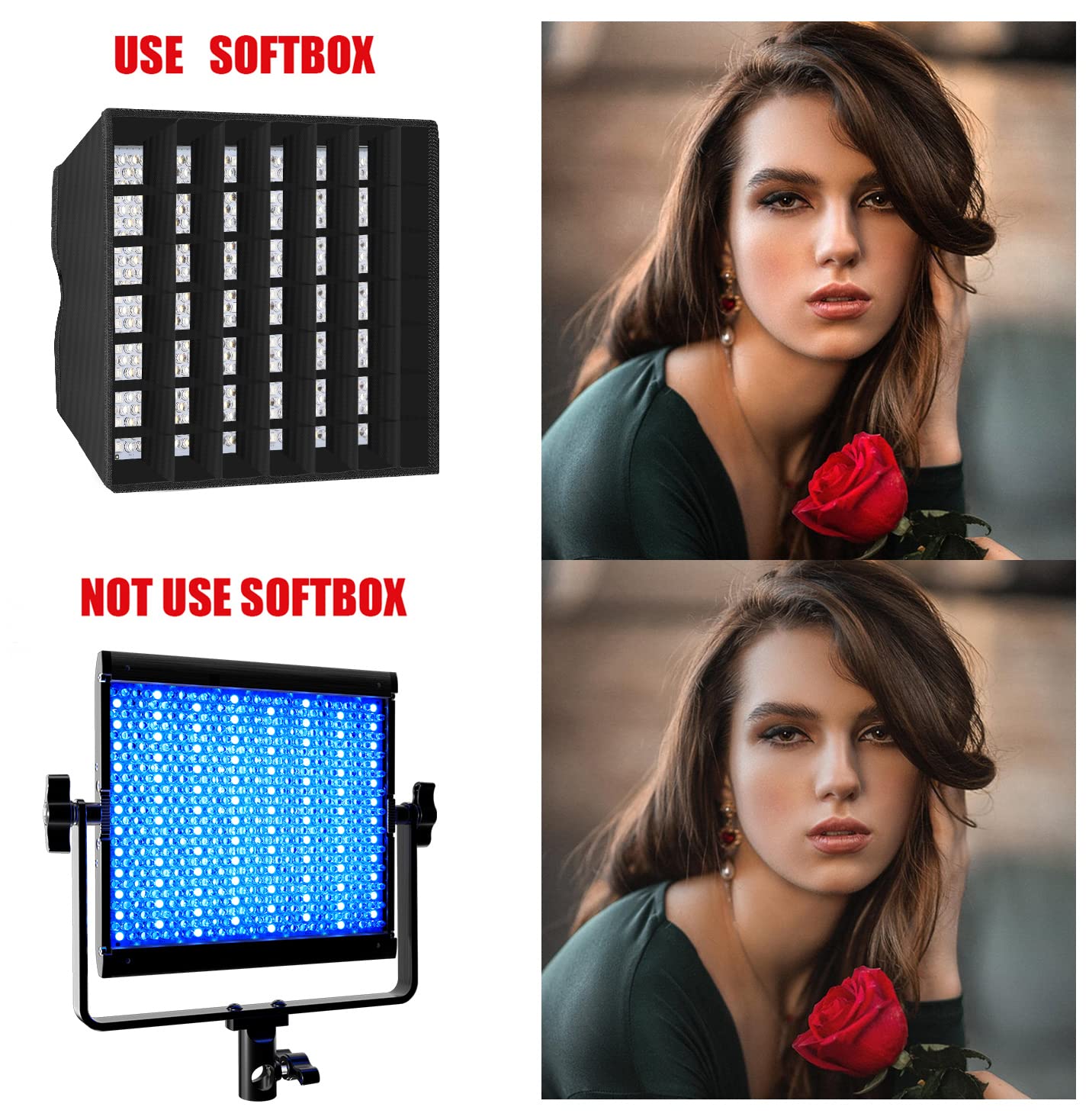 Gvm 850D Rgb Led Video Lights With 2 Softboxes Stand, 360  Full Color Video Lighting Panel With App Control,2 Packs Photography