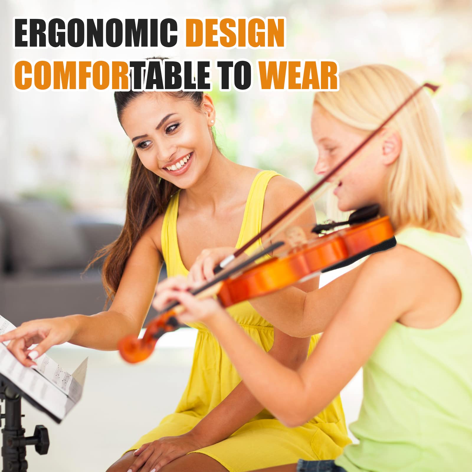 Yeshone 10 Pcs Children Violin Shoulder Rest Sponge Foam Violin Shoulder Pads Kids Soft Violin Sponge With Rubber Bands For Wedd