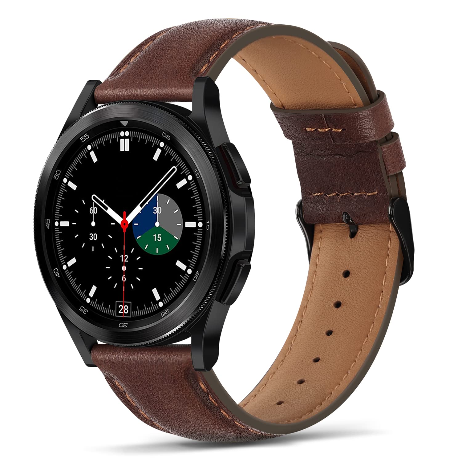 Tasikar Leather Bands Compatible with Samsung Galaxy Watch 47mm 7/6/5/4 Band/Watch 6 Classic 43mm 47mm/Watch 5 Pro Band, Genuine