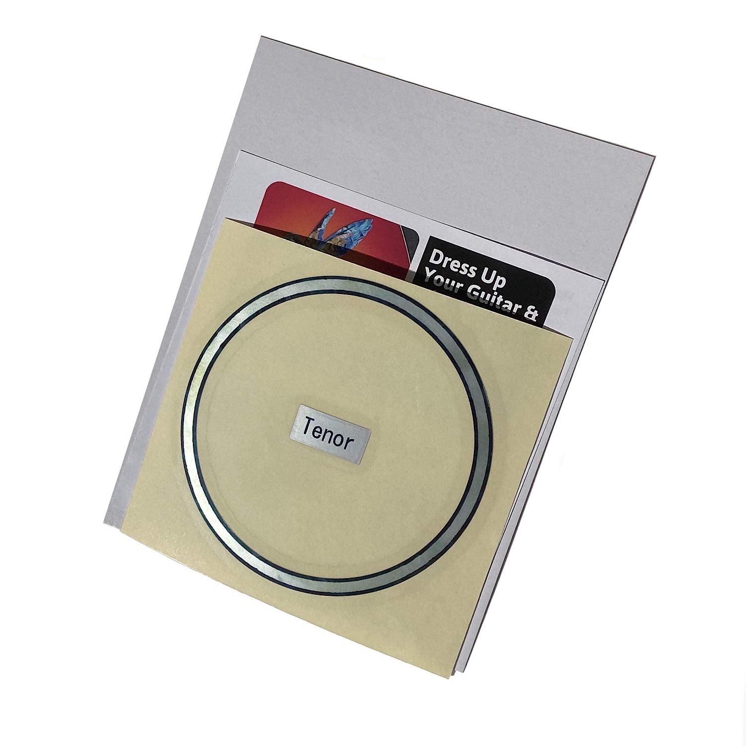 Inlay Sticker For Tenor Ukuleles - Soundhole Rosette/Purfling - White Pearl