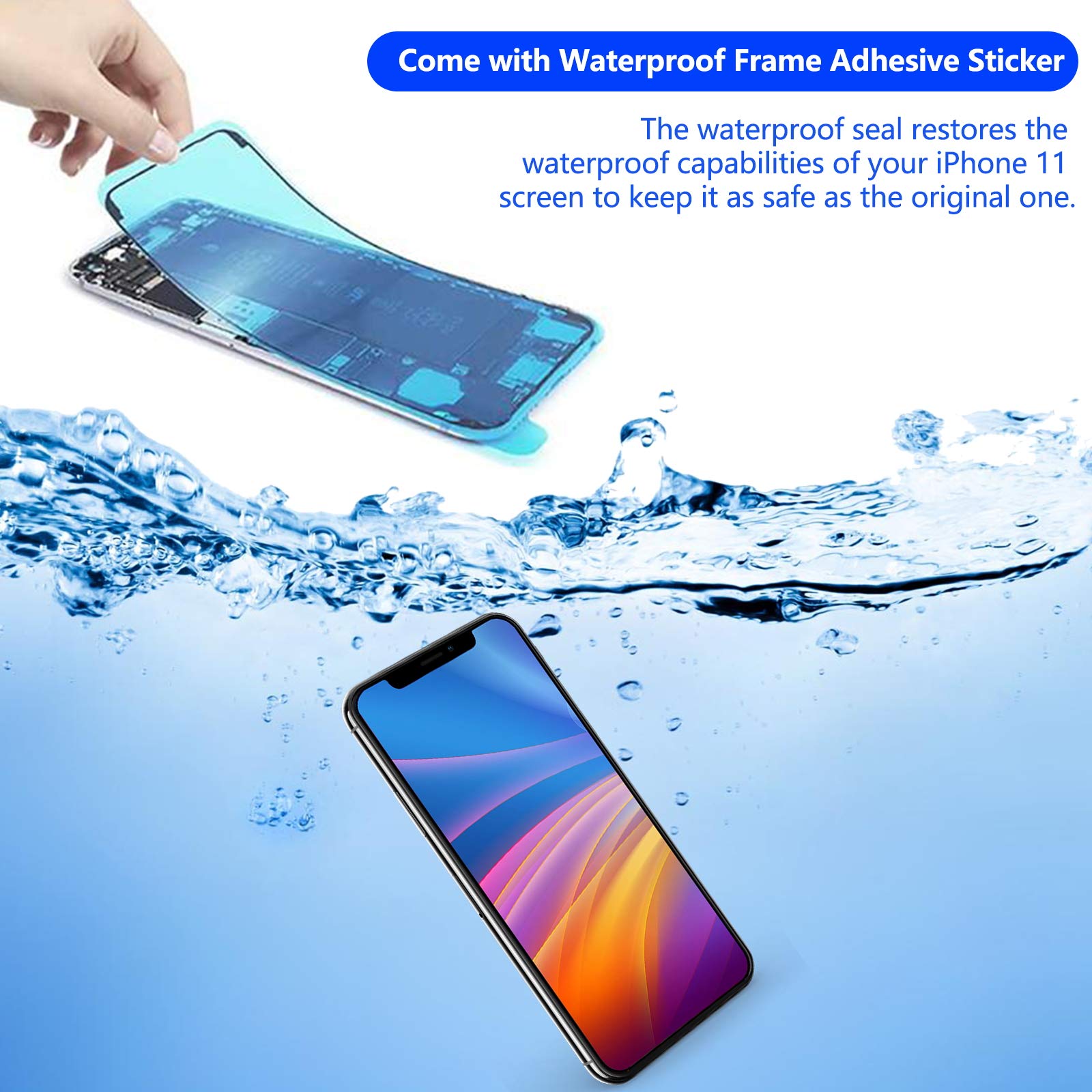 For Iphone 11 Screen Replacement 6.1 Inch, Diykitpl 3D Touch Lcd Digitizer Replacement For A2111, A2223, A2221, With Repair Tool