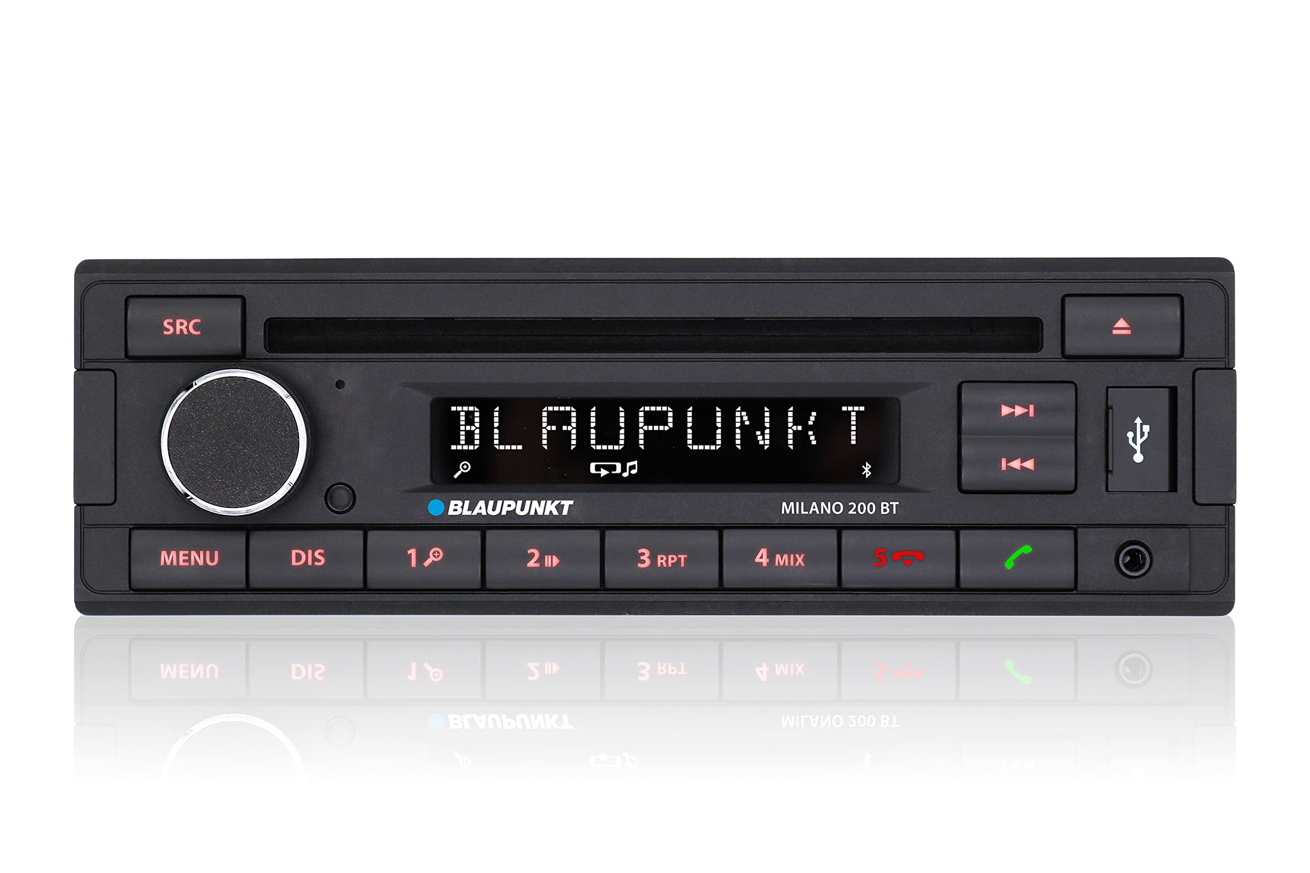 Blaupunkt Milano 200 BT, Black, 1-Din
