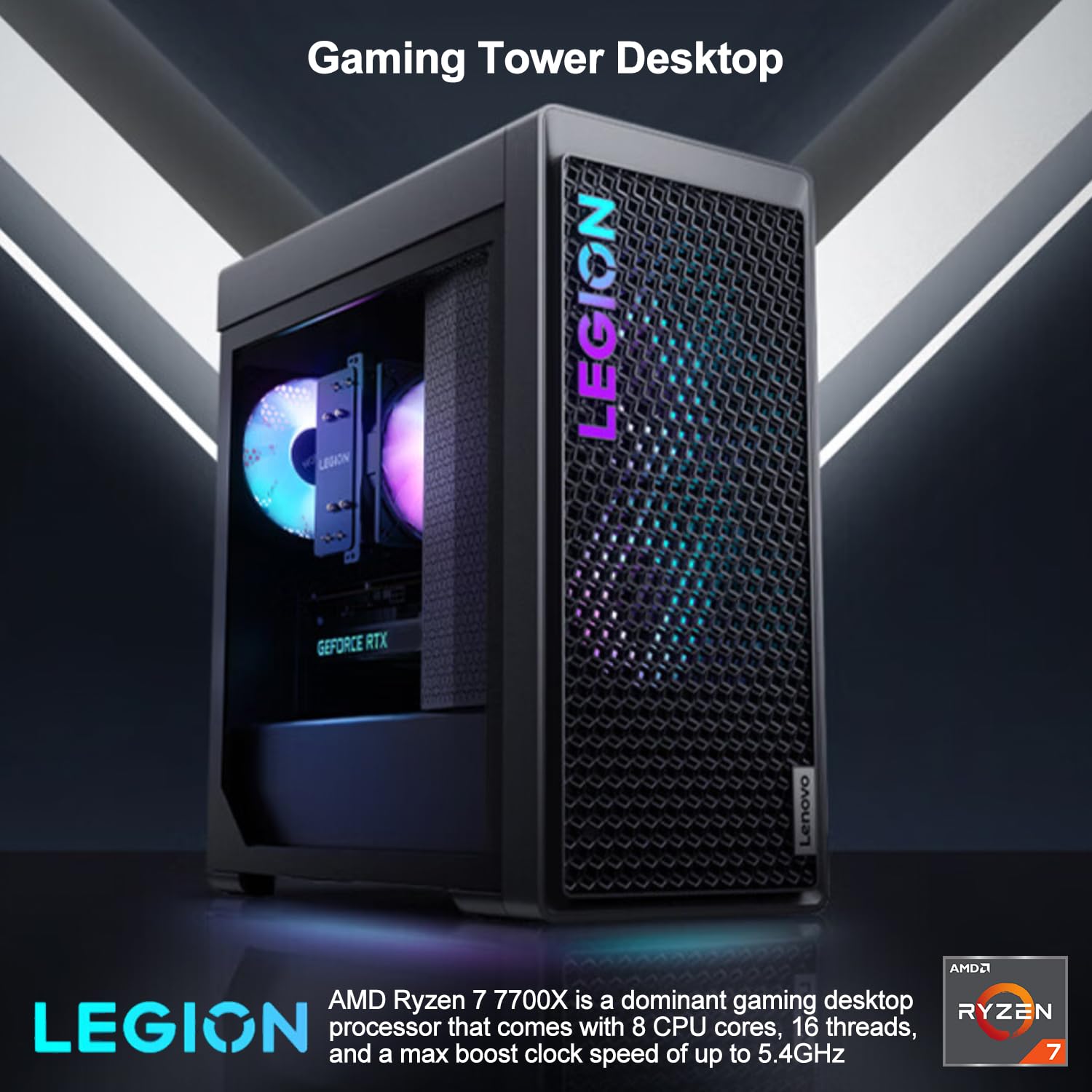Lenovo Legion T5 Ultimate Gaming Tower Desktop, Amd Ryzen 7 7700X (Beats I7-13700H), Nvidia Geforce Rtx 4070, 64Gb Ddr5 Ram, 4Tb