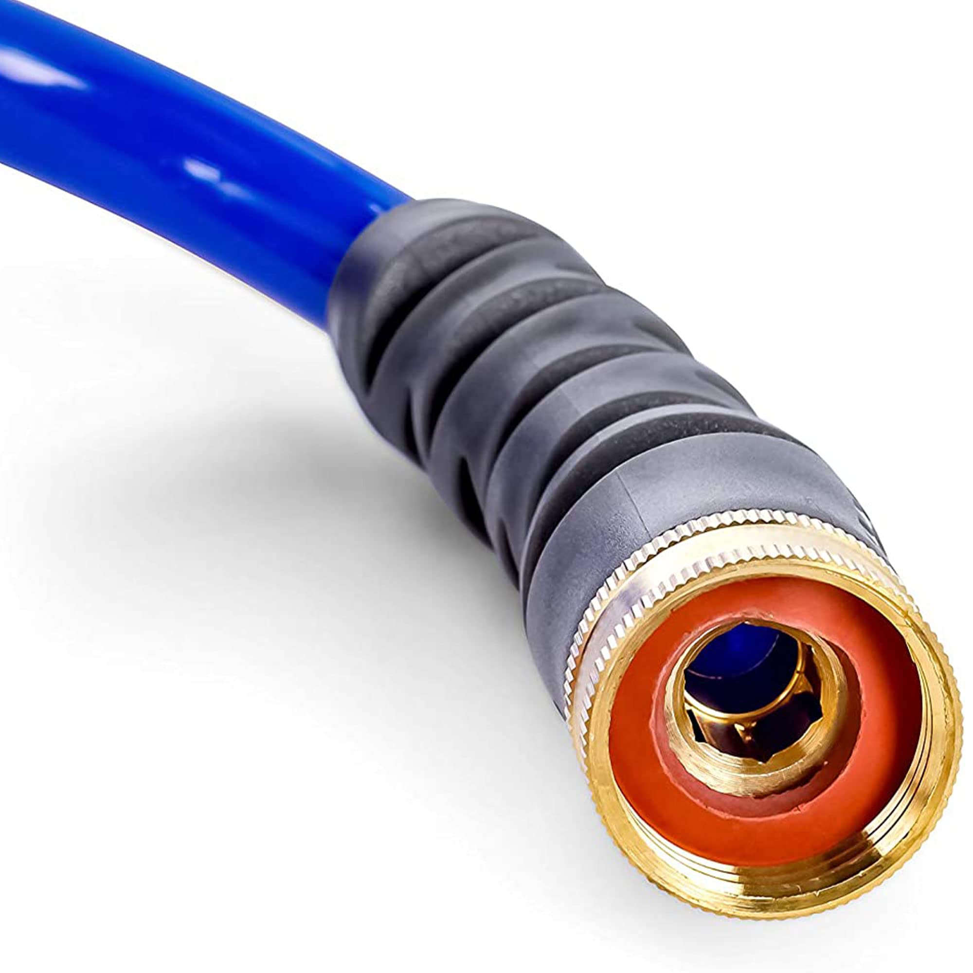 Camco 20 Coiled Water Hose | Rust Resistant With Brass Fittings | Features A 1/2-Inch Id (41983), Blue,WBAUVB07JYHJ2DM