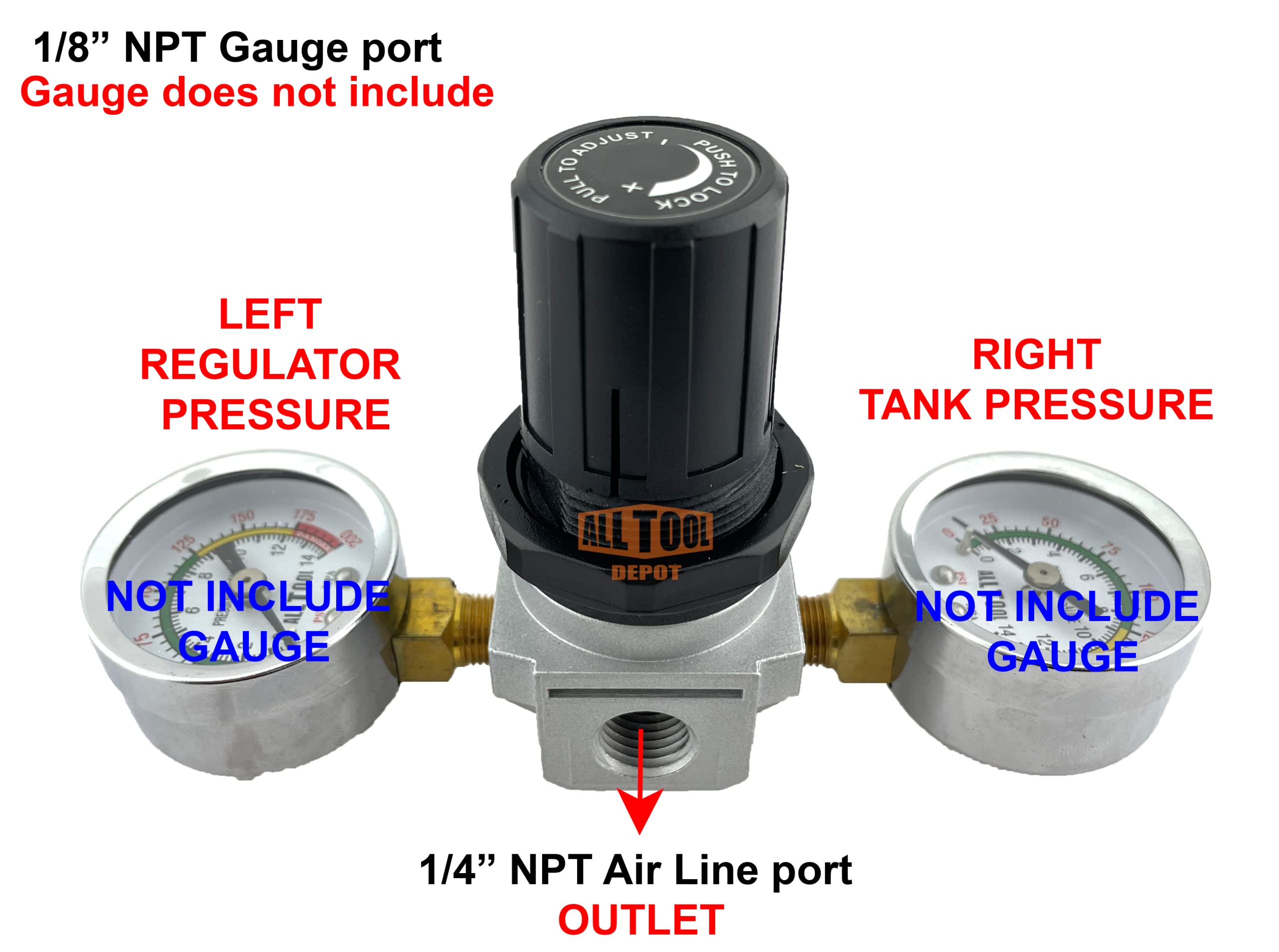 All Tool Depot Universal Air Regulator Special Design For Check Tank And Regulator Pressure (Regulator)