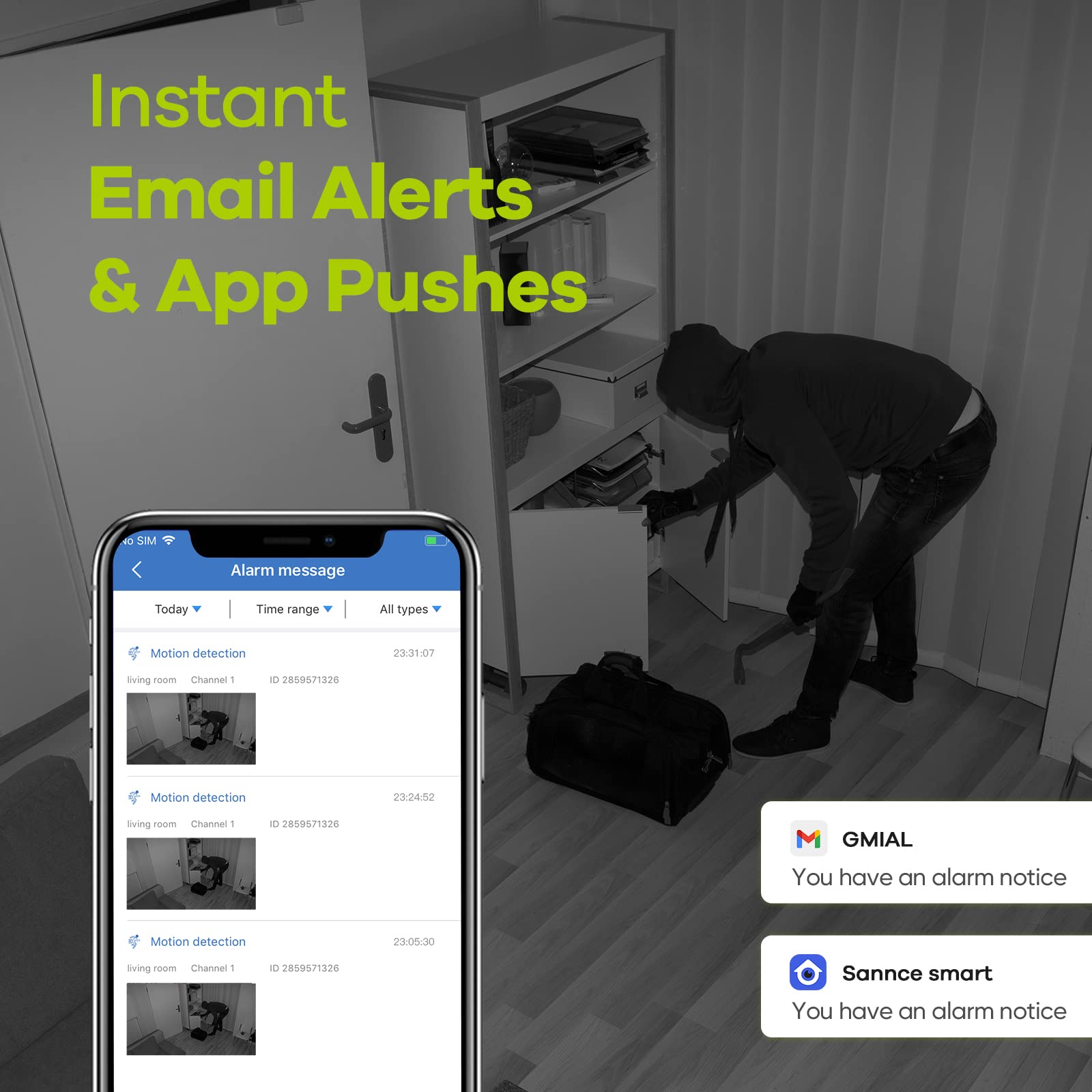 Sannce 1080P Security Camera System 8Ch H.264+ 1080N Home Surveillance Dvr And (8)  1080P Weatherproof Outdoor Cctv Camera With