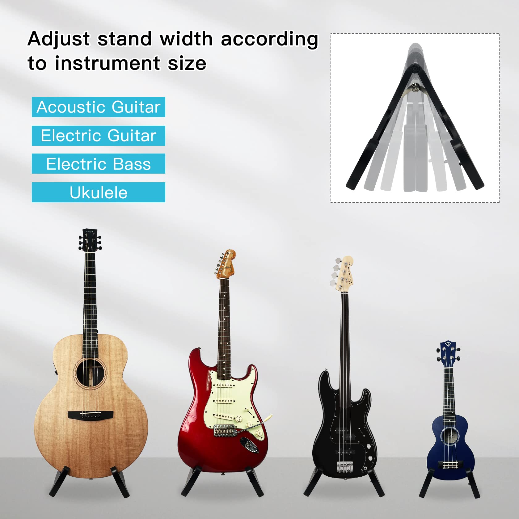 Universal Guitar Stand Folding   Guitto Guitar Tripod Adjustable A Frame Stand For Acoustic And Electric Guitars Instrument Hold