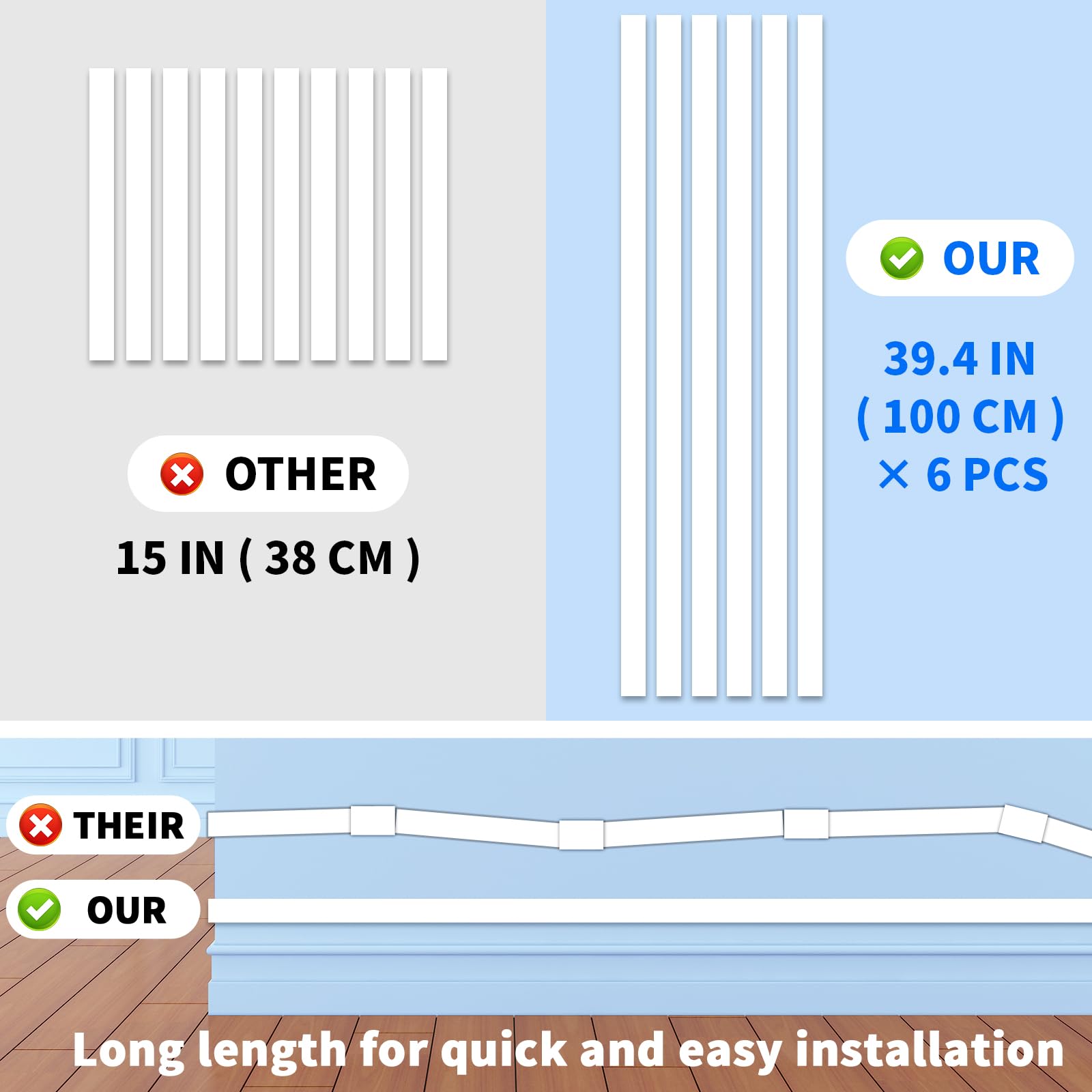 Extra Long Paintable Cord Cover Hider For Wall Mounted Tv   6X 39.4In Ttl 236In