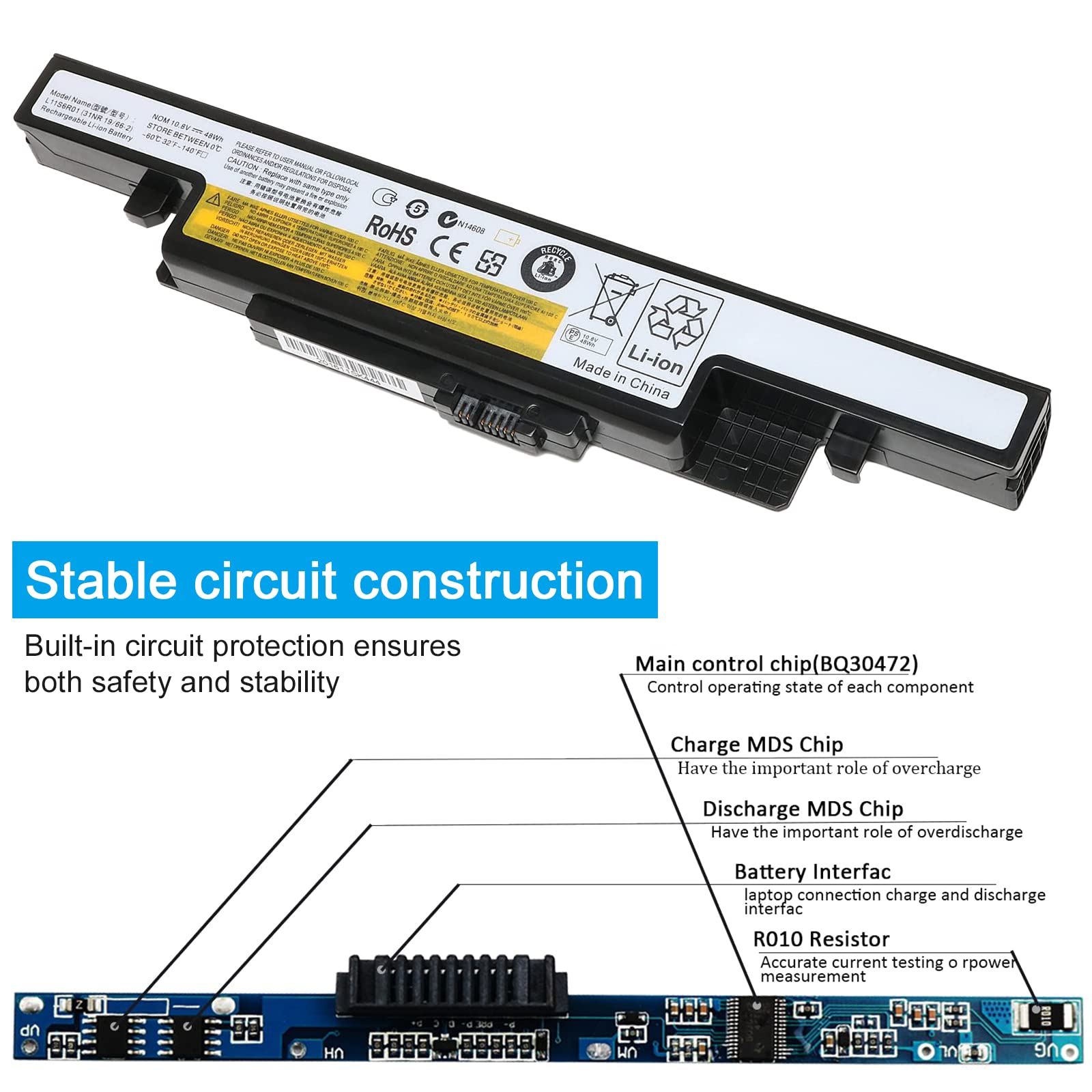 10.8V 48Wh New Laptop Battery For Len Ovo Ideapad Y400 Y410 Y490 Y500 Y510 Y590 L11S6R01 L11L6R02 L12L6E01 L12S6A01 L12S6E01 3Ic