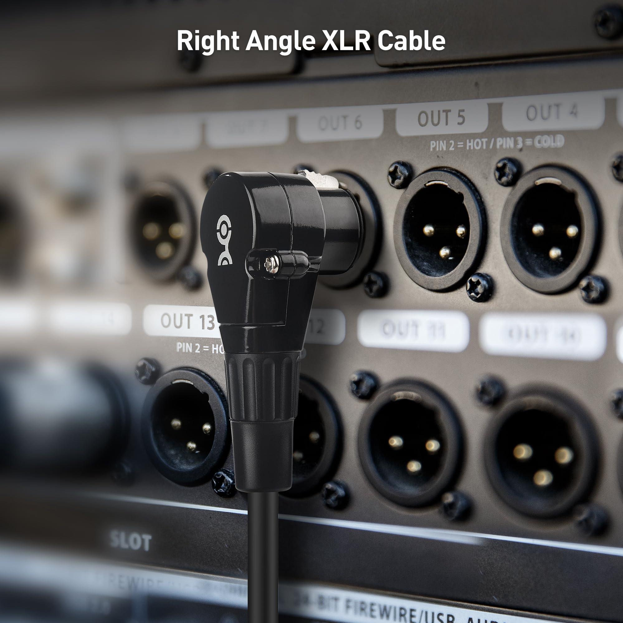 Cable Matters 2 Pack Right Angle Xlr Cable, Short Xlr Microphone Cable 1 Foot Oxygen Free Copper (Ofc) Xlr Right Angle Cable, Mi